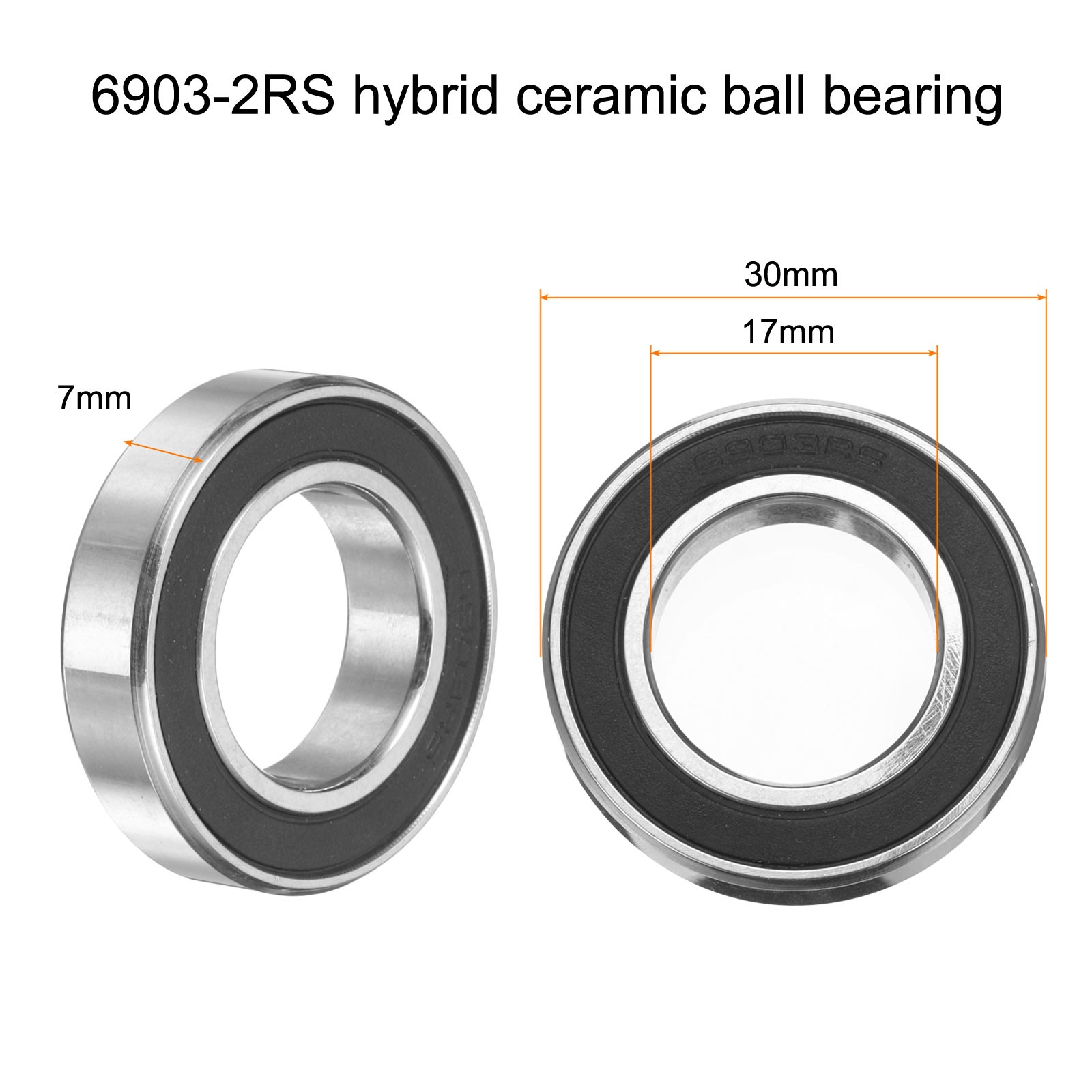 6903-2RS Hybrid Ceramic Deep Groove Ball Bearings 17x30x7mm(ABEC5)
