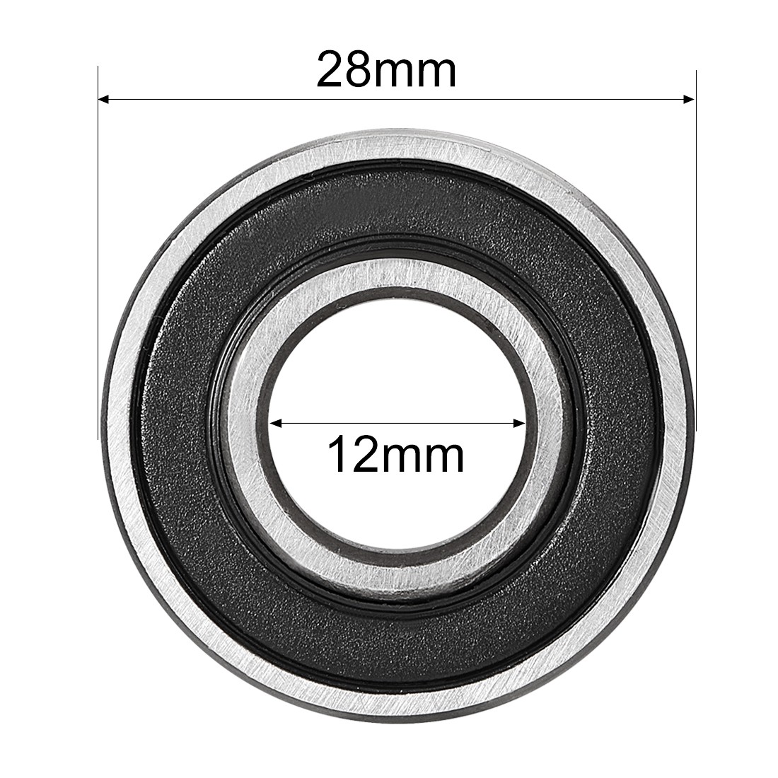 10Pcs 6001-2RS Ball Bearings Double Sealed 12mm ID 28mm OD 8mm Thick Z1