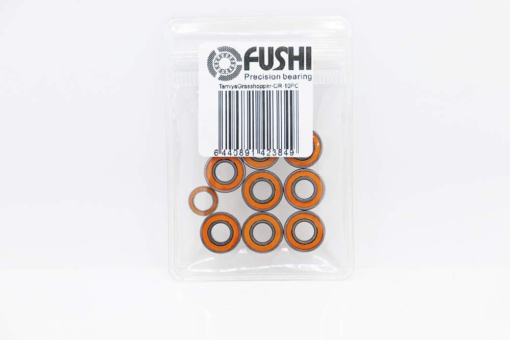 RC Car Ball Bearing Kit Orange Rubber Sealed 5x11x4mm 5x8x2.5mm 10pc
