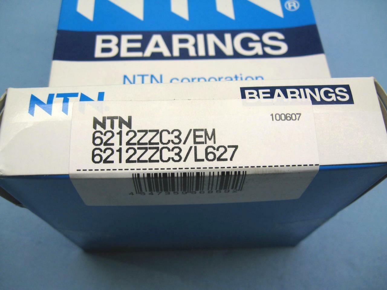 New NTN Corporation 6212ZZC3/L627 Bearing 6212ZZC3/EM NIB Sealed