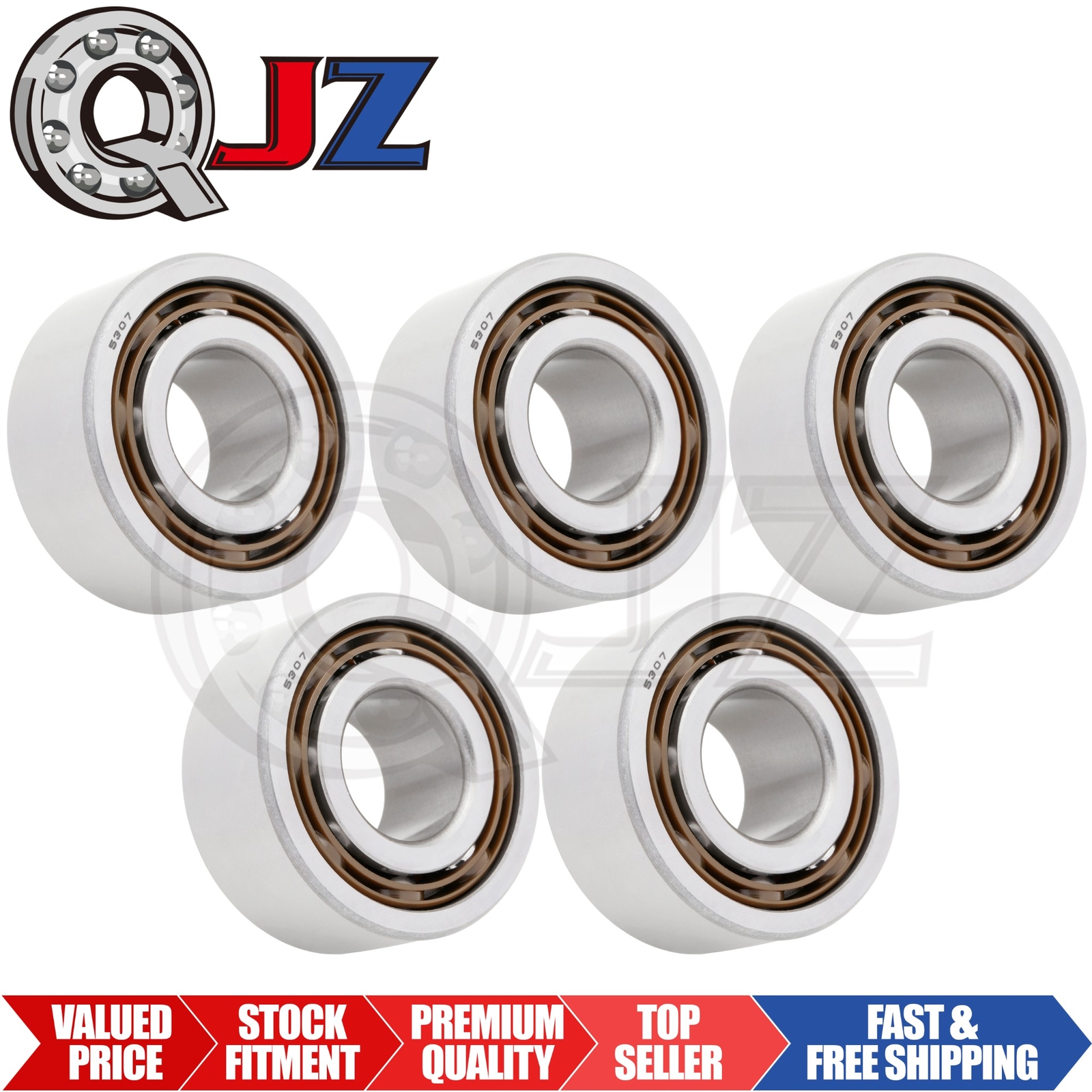 [Qty.5] 5307-OPEN Angular Contact Ball Bearing [35mm ID x 80mm OD x 34.9mm W]