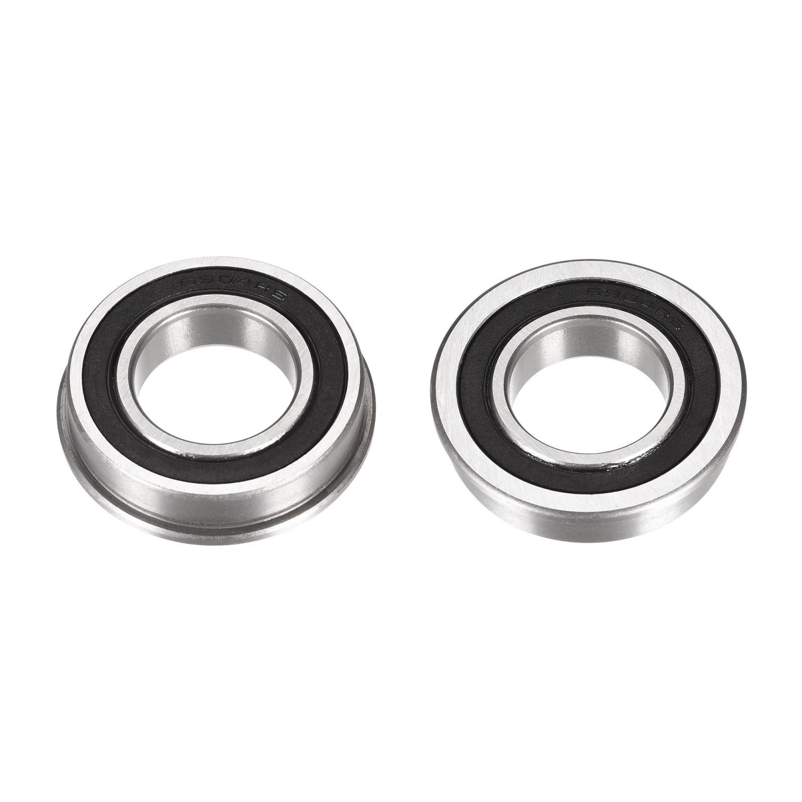 F6904-2RS Flange Ball Bearing 20x37x9mm Double Sealed Chrome Steel Bearing 2pcs