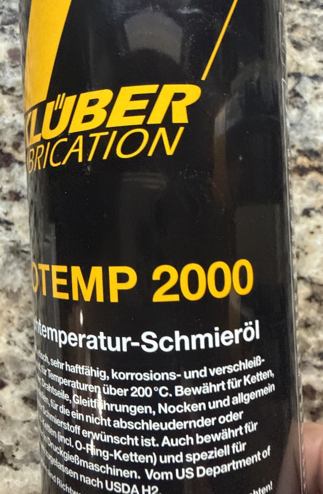 Kluber Hotemp 2000 High-Temperature Lubricating Oil – 400ml Spray