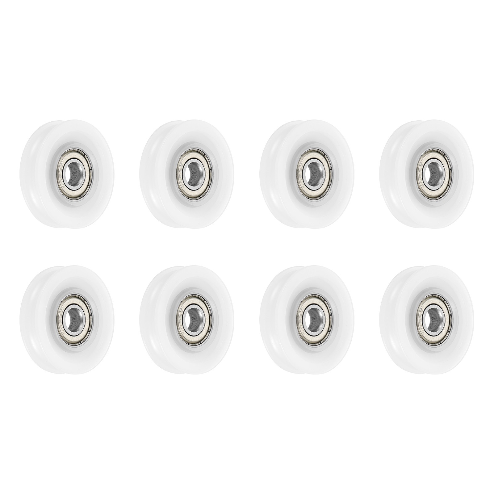 8 Pcs Translucent Groove Nylon Plastic Guide Bearing 8×9.5x41mm Pulley Roller