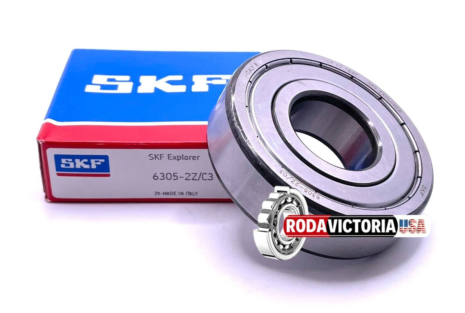 SKF 6305 ZZ C3 DEEP GROOVE BALL BEARING, METAL SHIELDED 25x62x17 mm