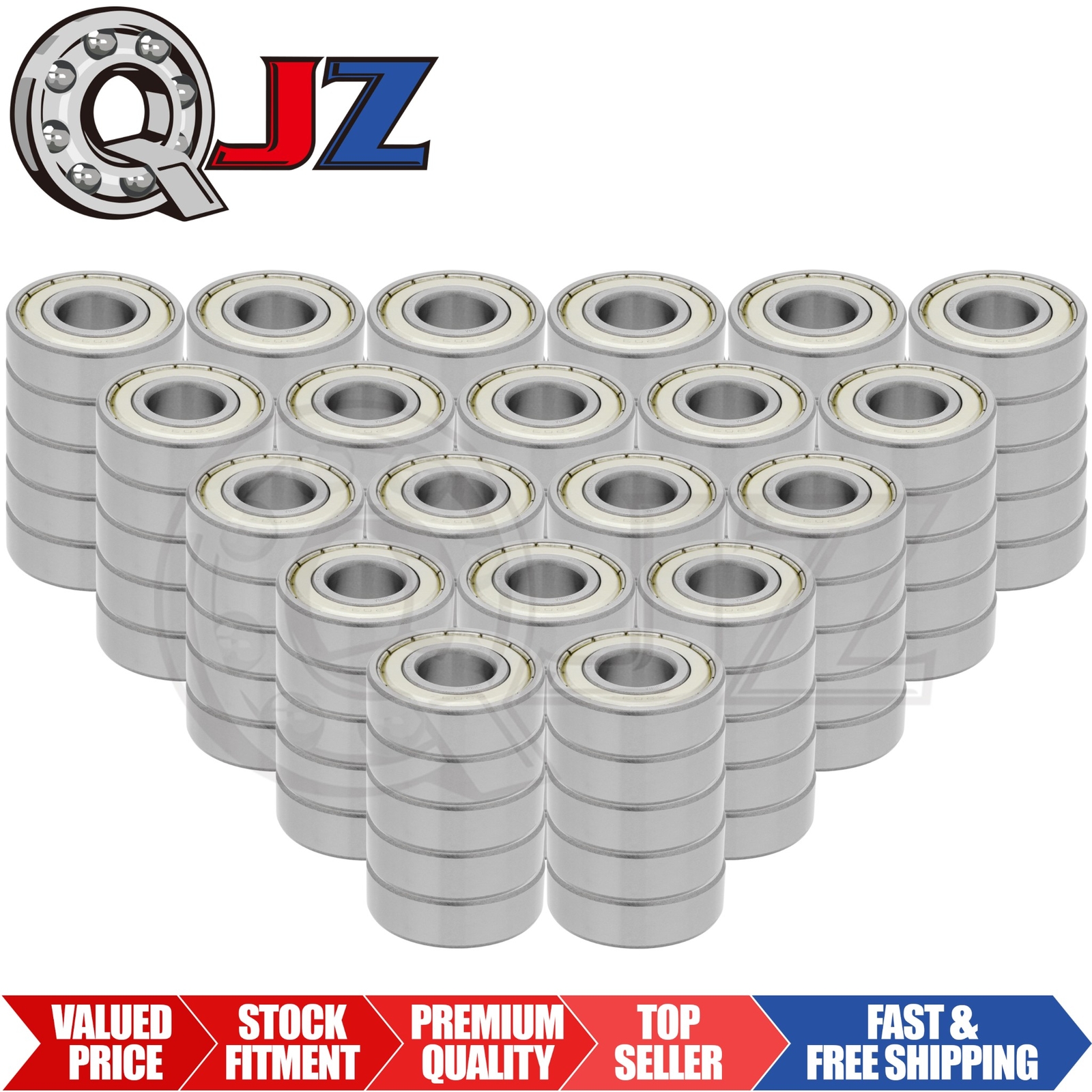 [Qty.100] 6203-ZZ Radial/Deep Groove Ball Bearing [17mm ID x 40mm OD x 12mm W]