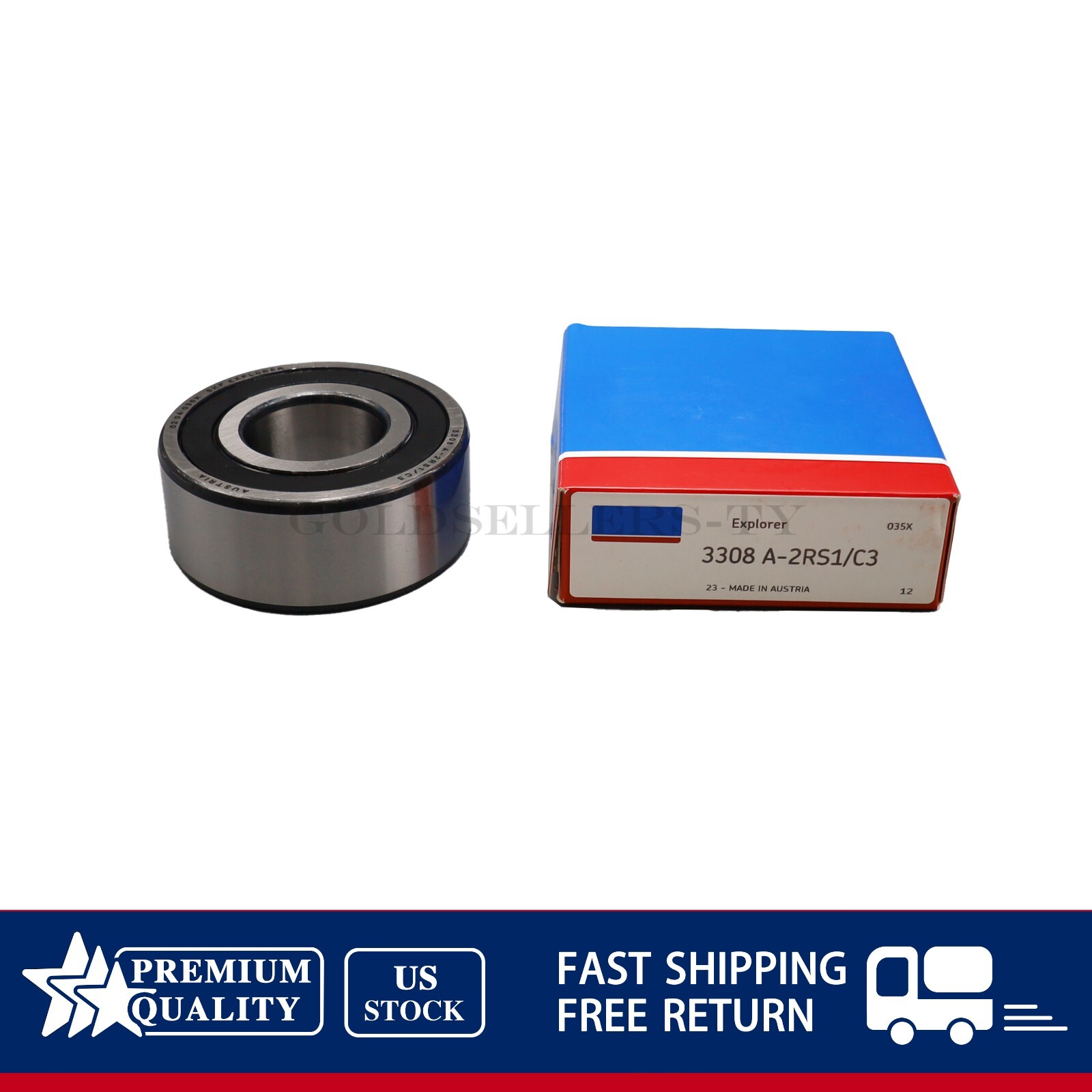 NEW Double Row Angular Contact Ball Bearing 40x90x36.5mm Fits SKF 3308A2RS1/C3