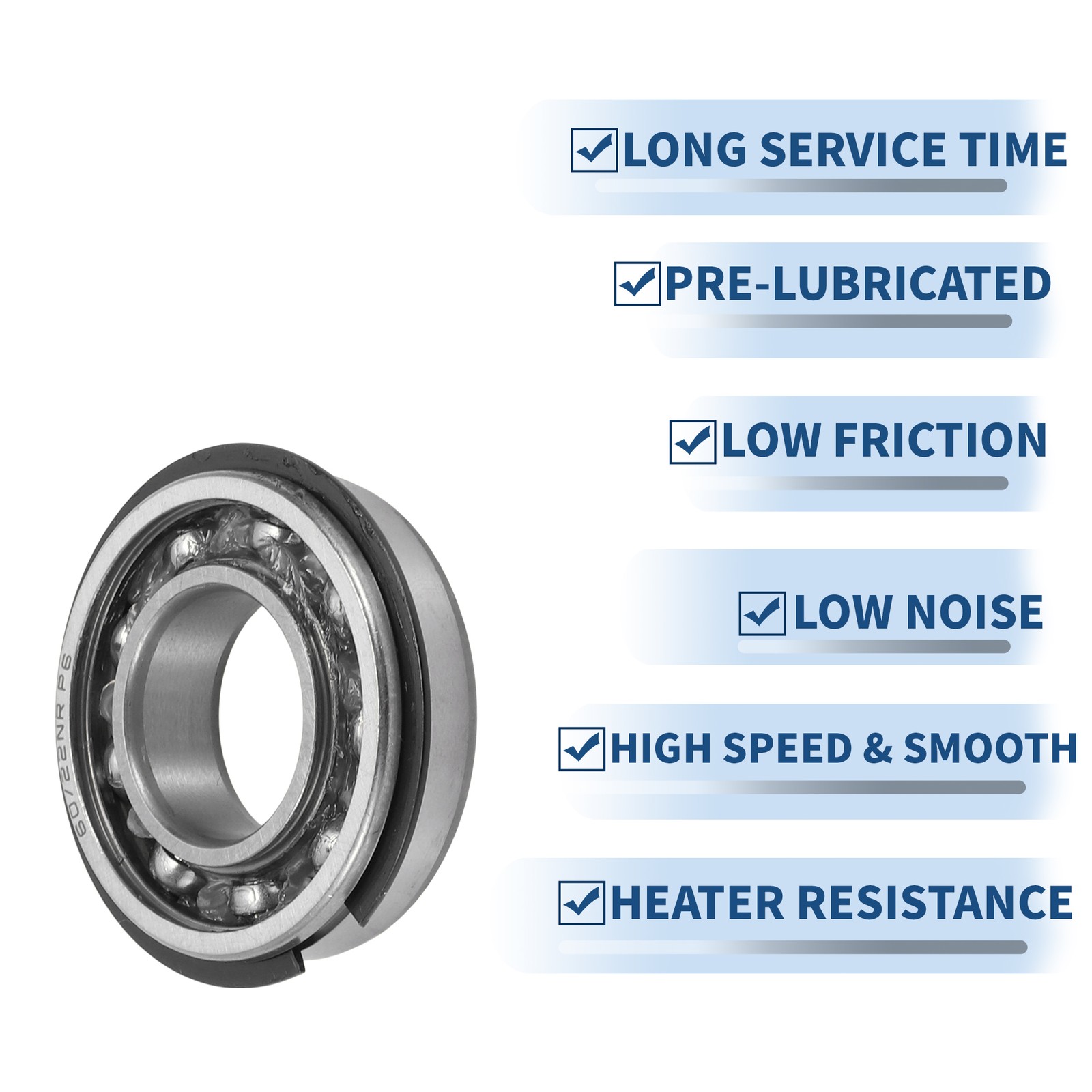 60/22NR Deep Groove Ball Bearings 22x44x12mm 1 Pc Silver Tone