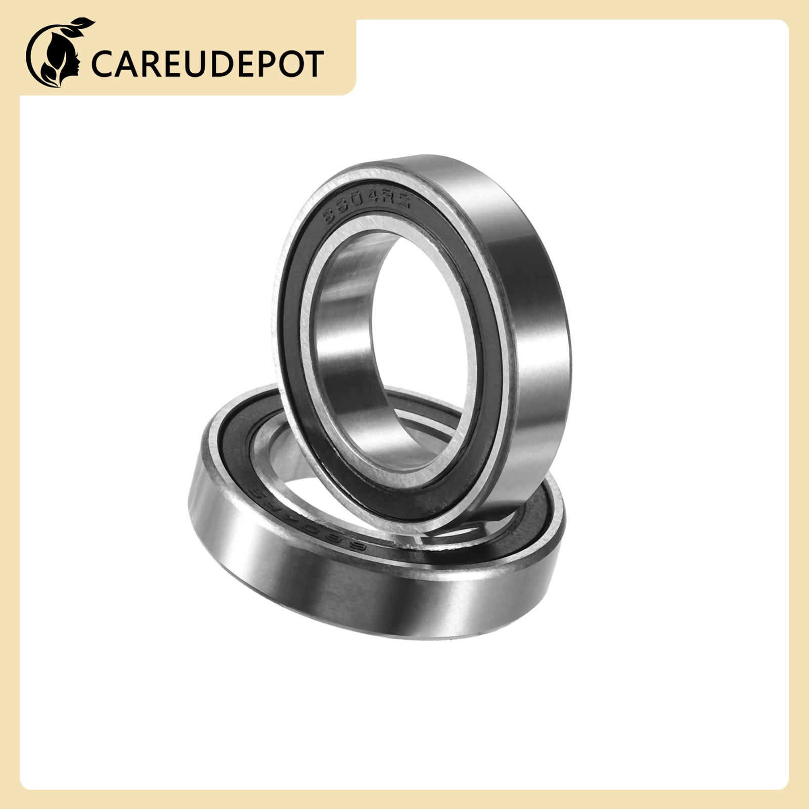 2Pcs 6804-2RS 20x32x7mm Double Rubber Shield Auto Deep Groove Ball Bearings