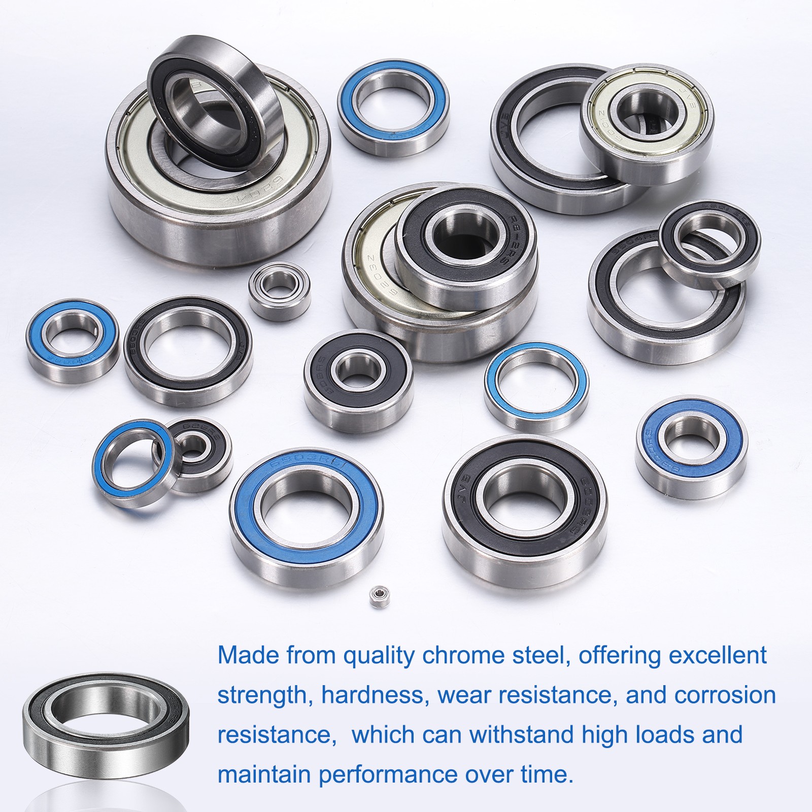 6804-2RS Ball Bearing 2pcs 20mmx32mmx7mmZ2 Double Rubber Seal, Black