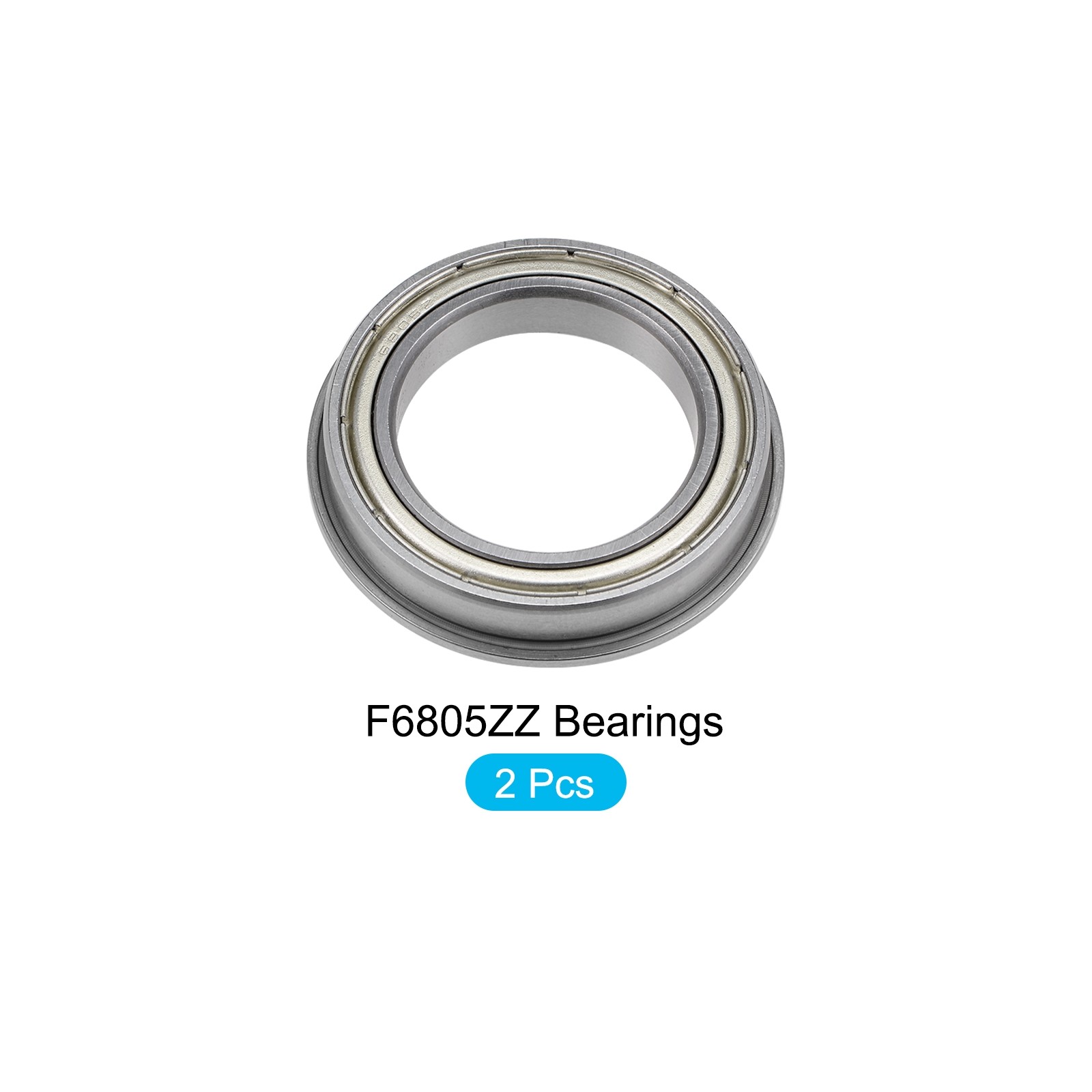 2Pcs Chromium Steel Shielded Flange Ball Bearing F6805ZZ, 25mm x 37mm x 7mm