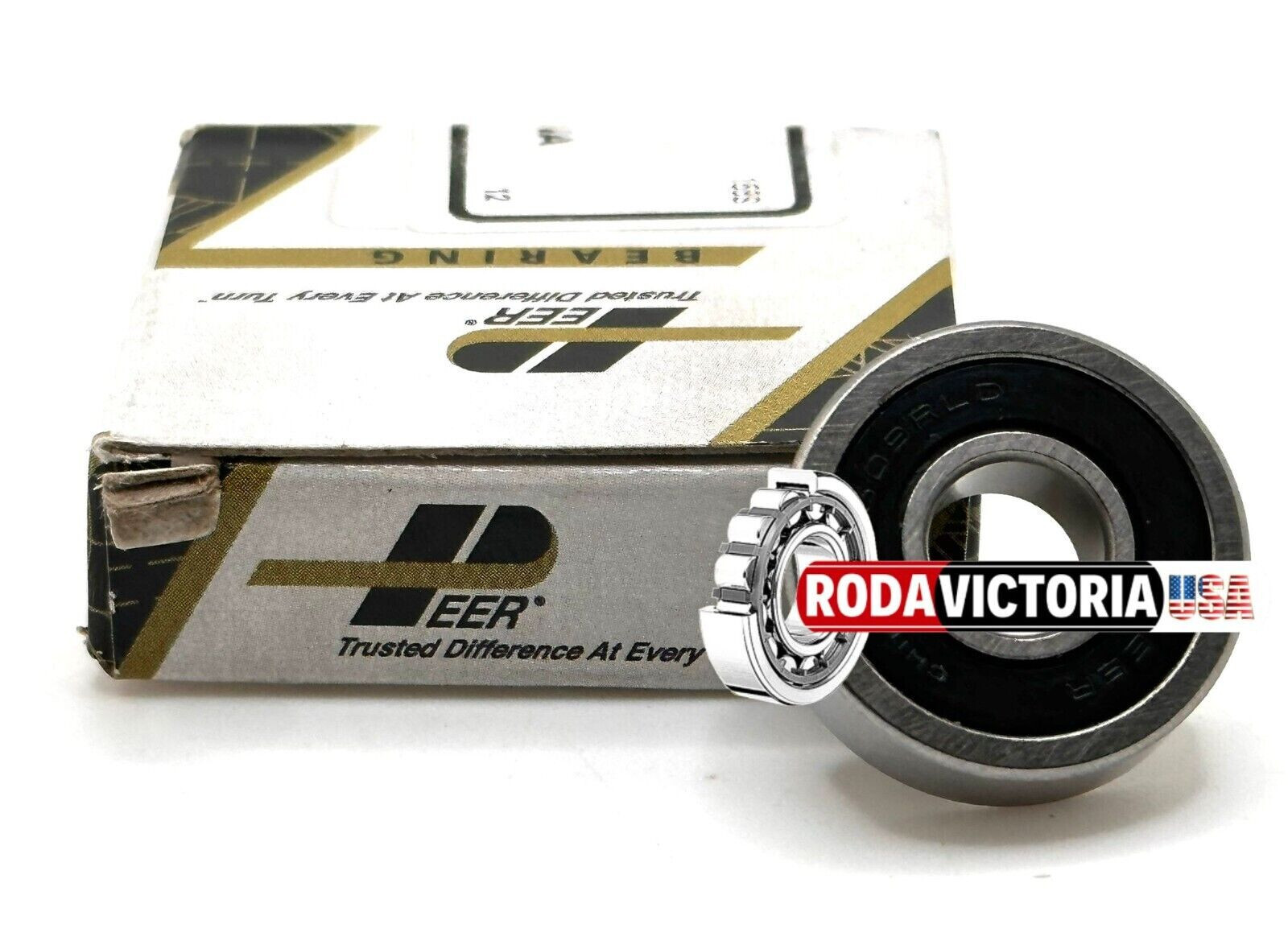 PEER 609-2RS DEEP GROOVE BALL BEARING, RUBBER SEALED 9x24x7mm 609-2RDL