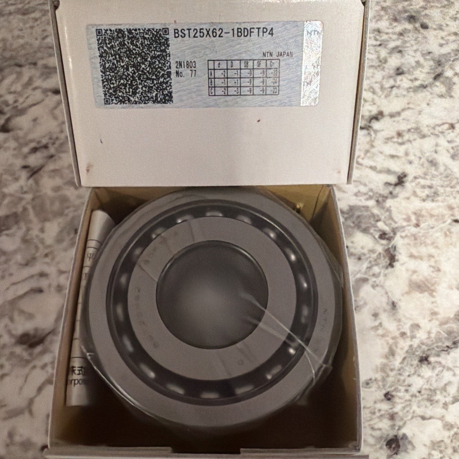NTN BST25X62 1BDFTP4 Precision 3 Bearing Matched Set 25mm X 62mm X 15mm ea