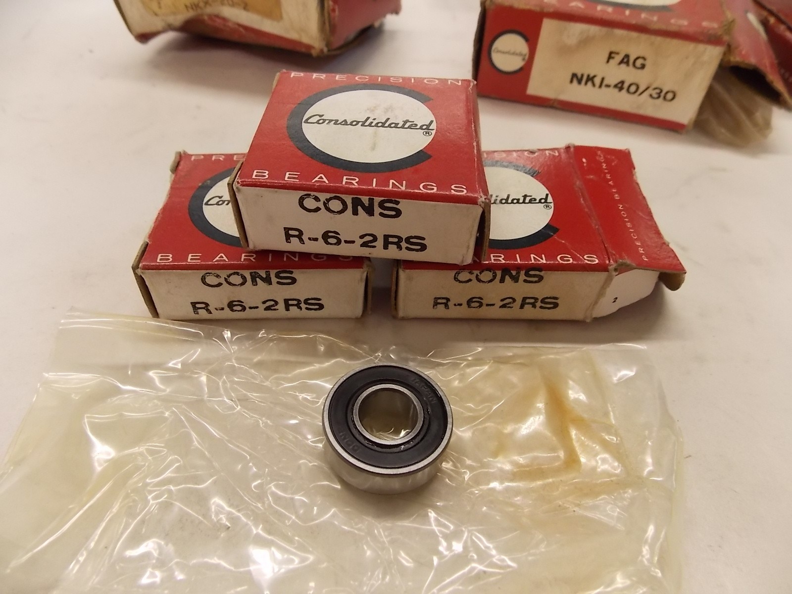Lot of 3 New Consolidated R-6-2RS Single Row Ball Bearing 3/8″x7/8″x9/32″ P5A