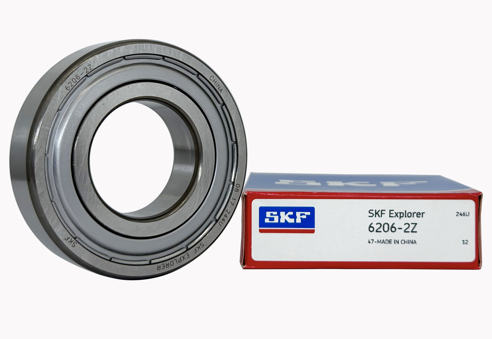 2PACK SKF 6206-2Z 30X62X16MM Normal Clearance Double Metal Seal Ball Bearings