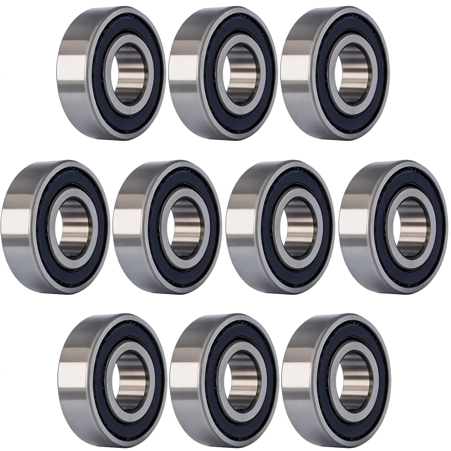10 PCS R8-2RS Ball Bearing 1/2in Bore x 1-1/8in OD x 5/16in Thick ABEC3 Bearings