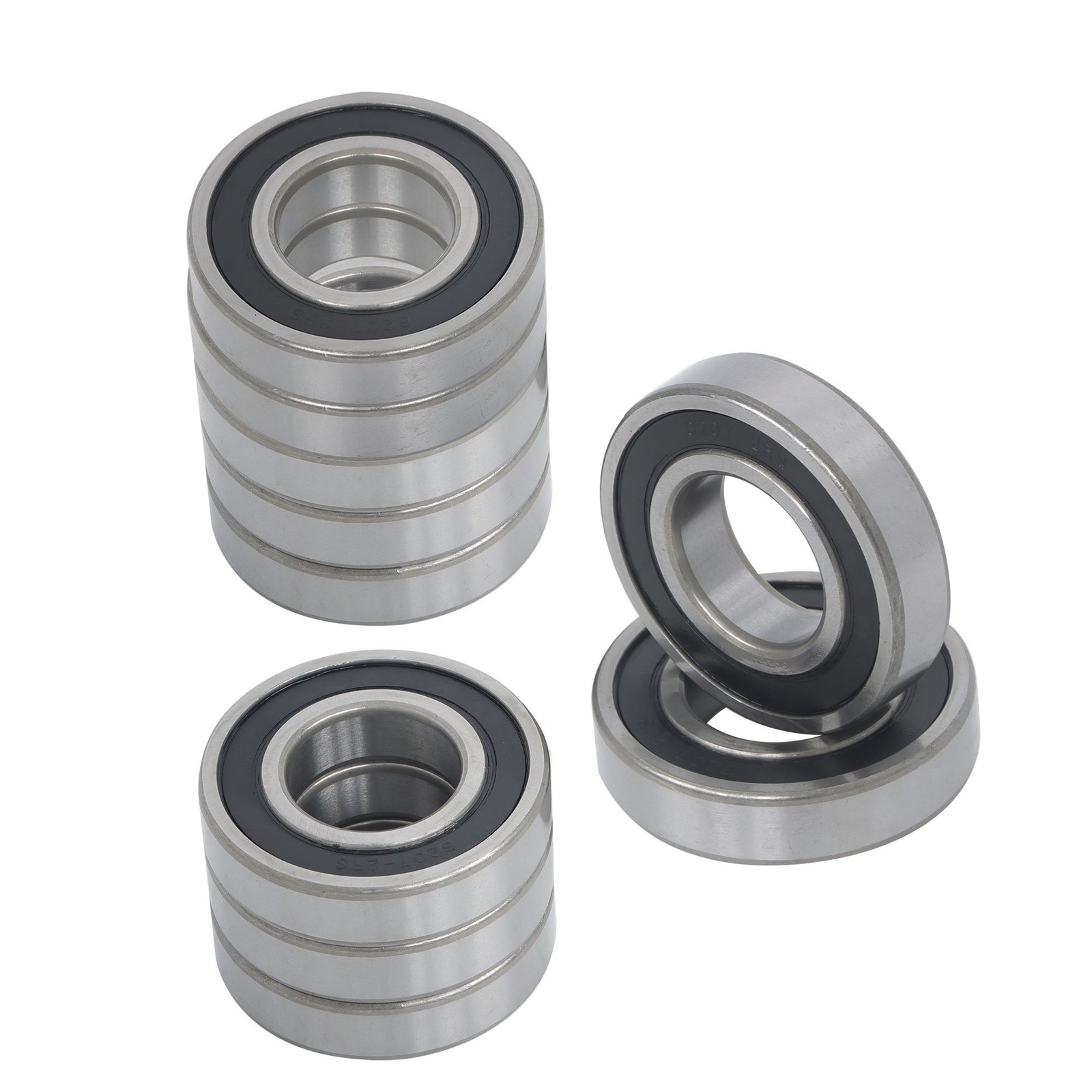 10 Pcs 6207-2RS Ball Bearings 35x72x17mm Double Rubber Sealed
