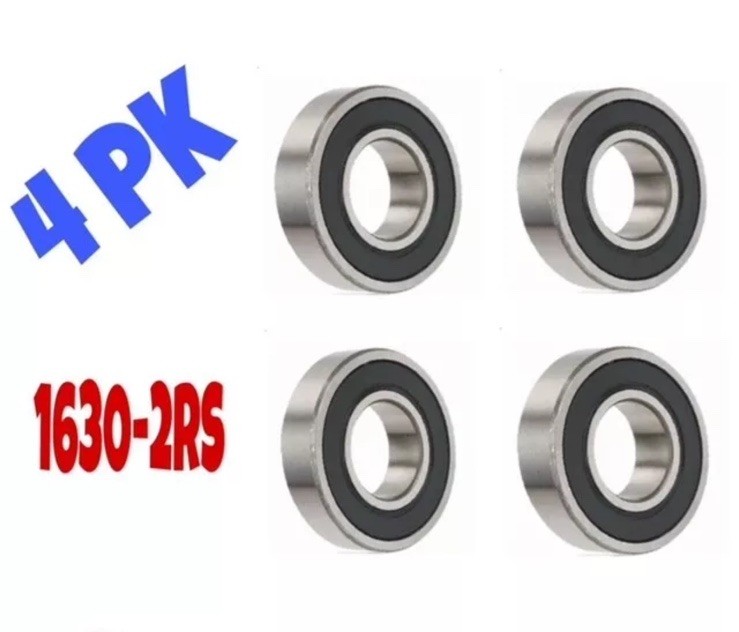 New – 1630-2RS Ball Bearing Rubber Sealed 3/4″ x 1-5/8″ x 1/2″ (Qty 4)