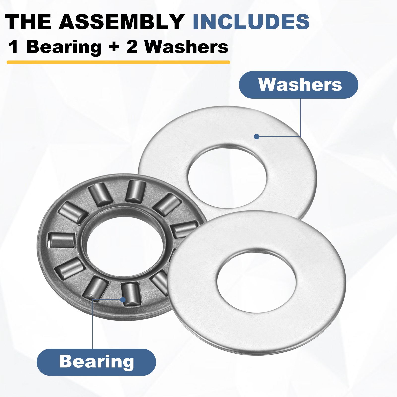10 Set 3/8″x13/16″x1/8″ NTA613 Needle Roller Thrust BEARING w 20 Washer