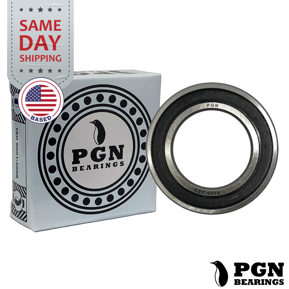 (30) 6008-2RS Premium Rubber Seal Ball Bearing C3 EMQ, 40x68x15, 6008 2RS 6008rs