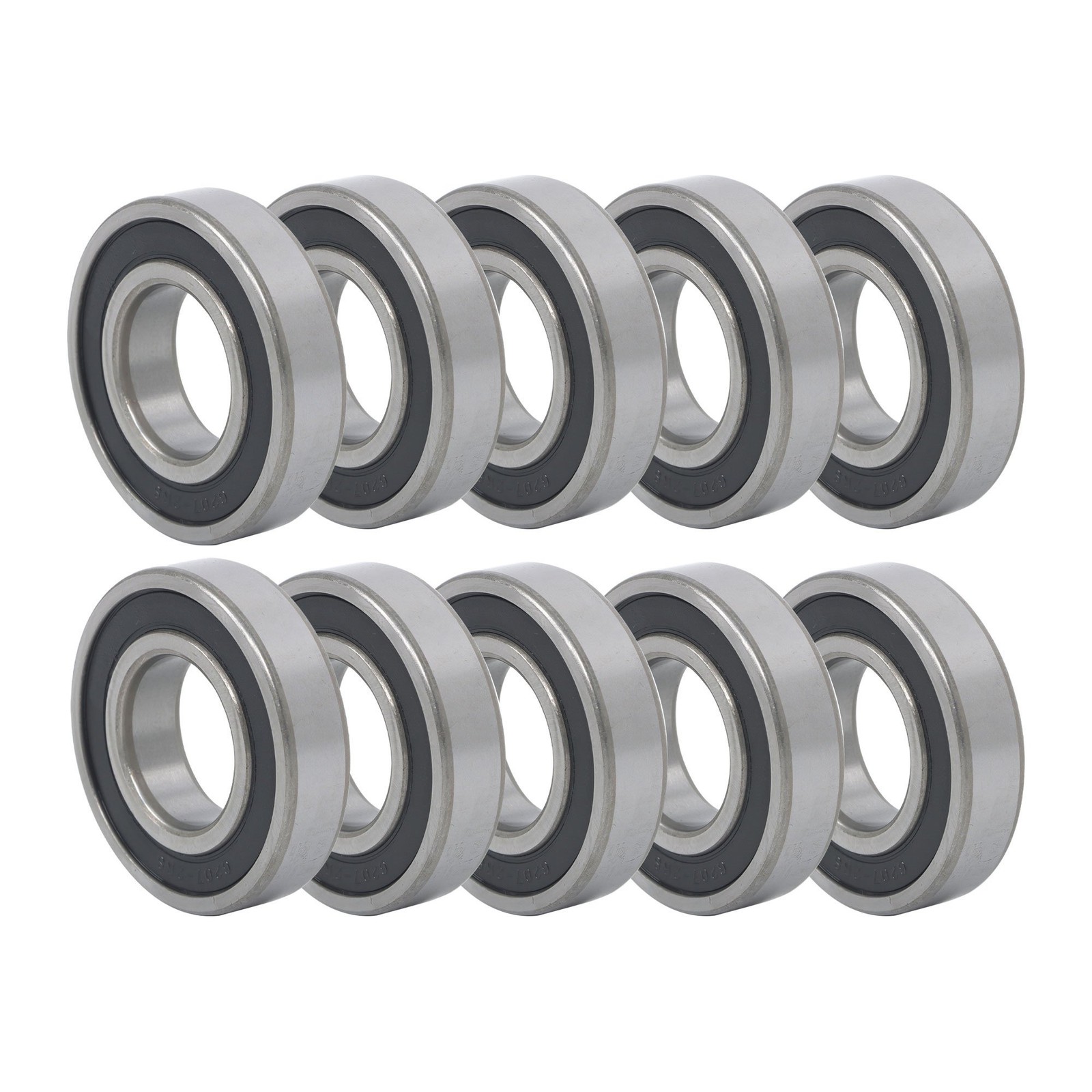 10Pack 6207-2RS Ball Bearings 35x72x17mm Double Rubber Sealed