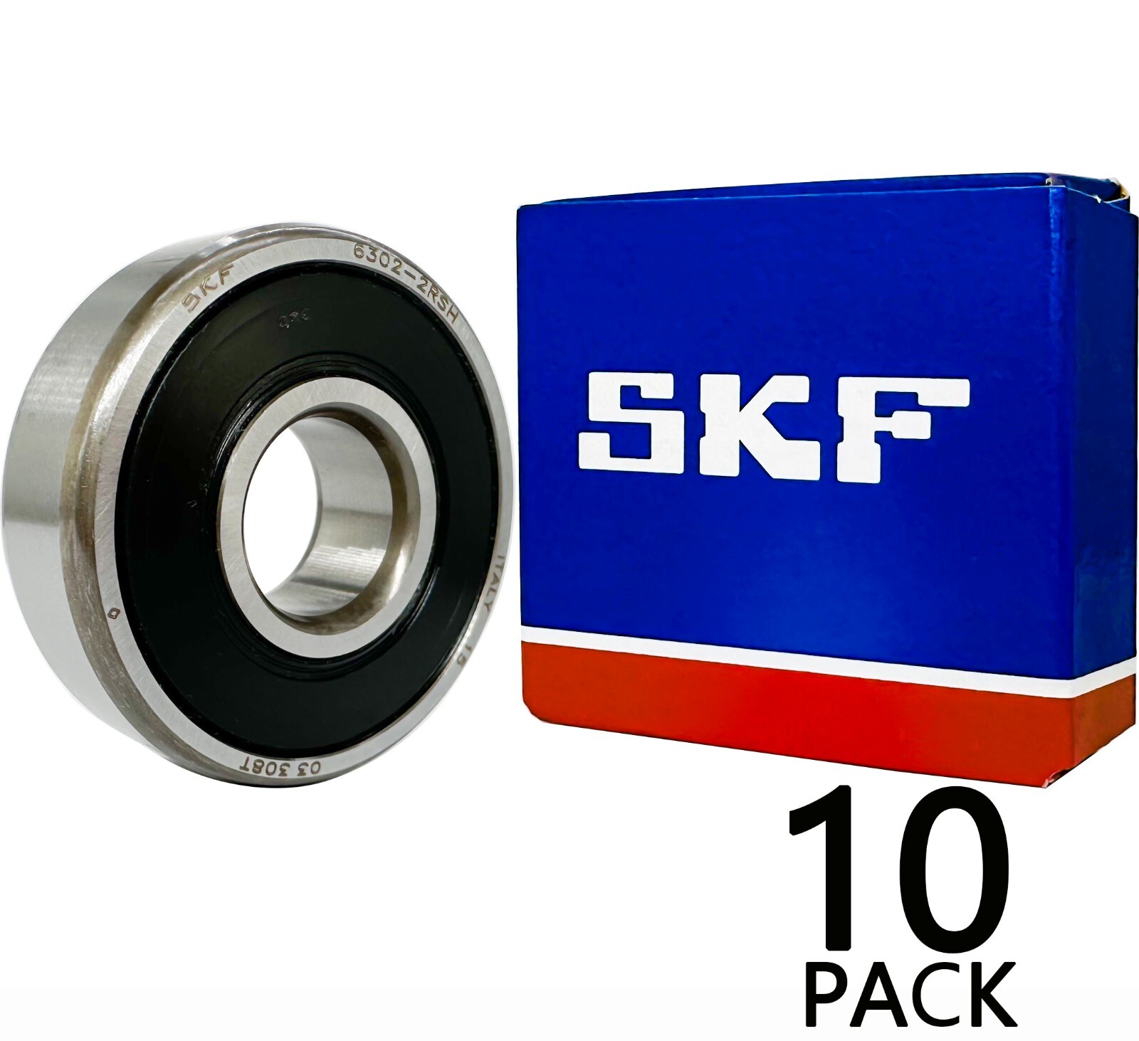 10PACK SKF 6302-2RSH 15X42X13MM Double Rubber Seal Bearings