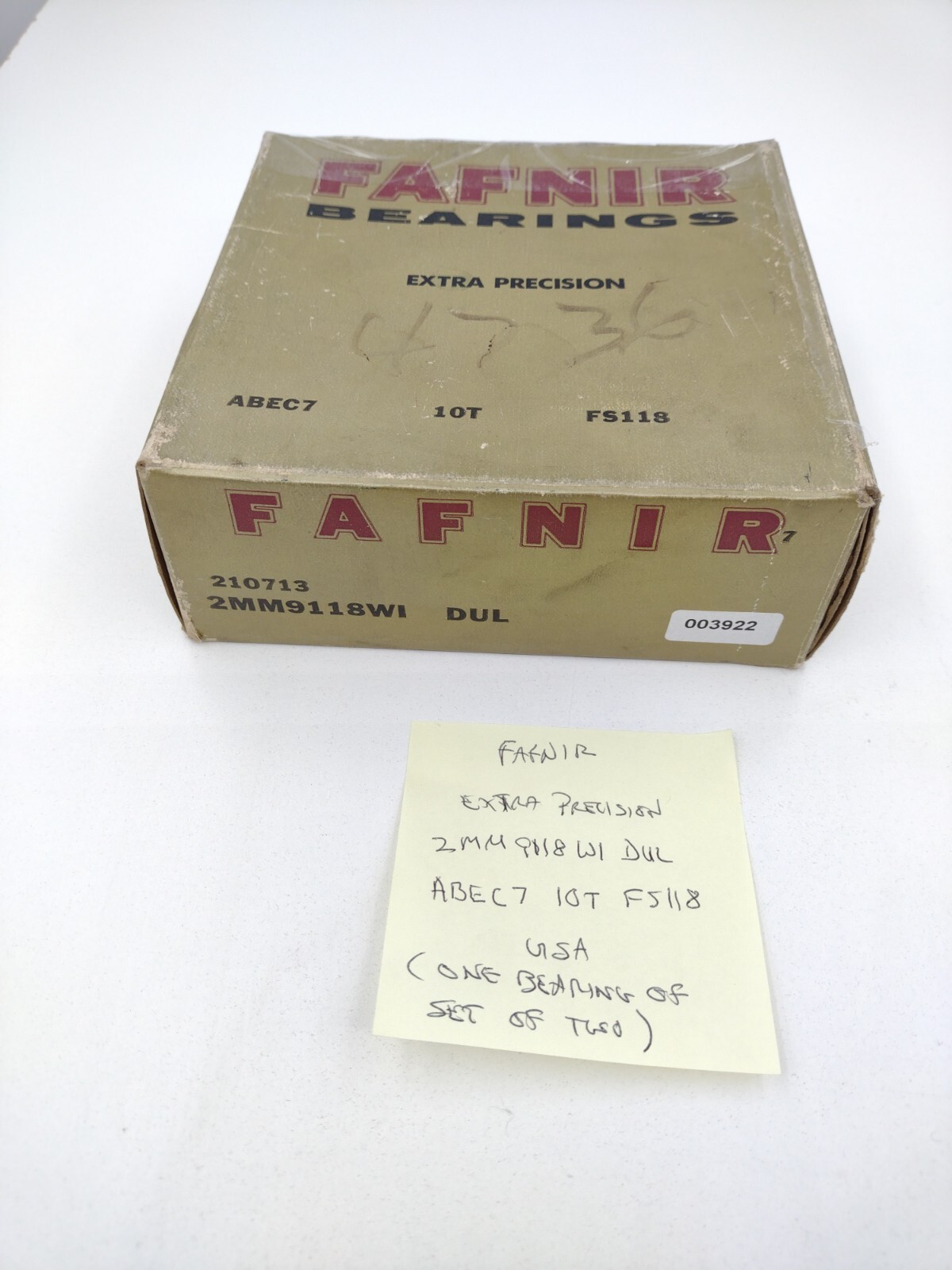 Fafnir 2MM 9118WI DUL Angular Contact Bearing (1 Brg of Set of two) 90 mm Bore
