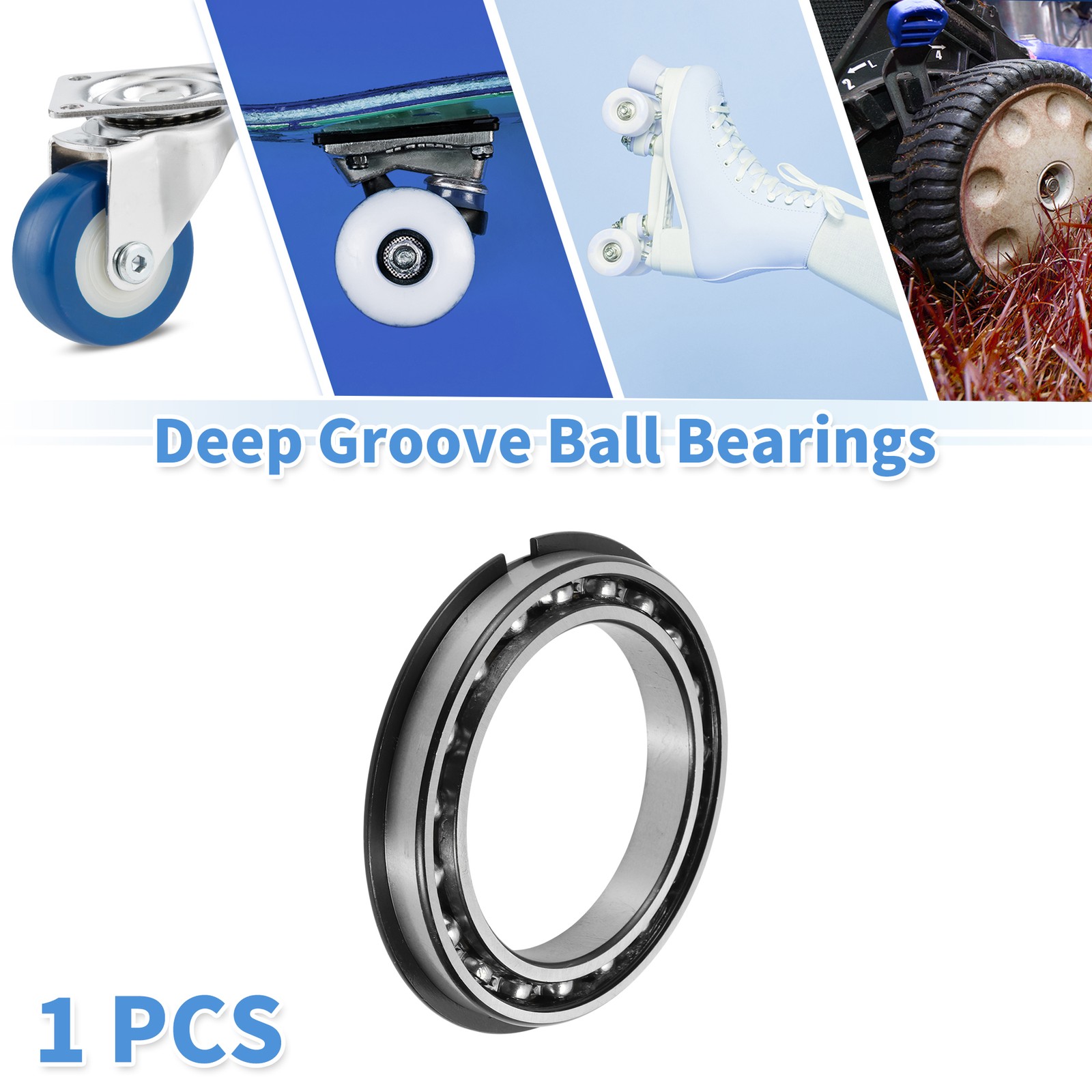 6918NR Deep Groove Ball Bearings 90x125x18mm 1 Pc Silver Tone