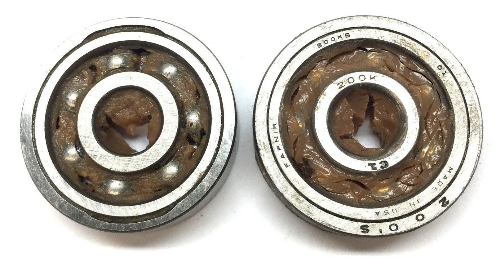 Fafnir Single Row Ball Bearing (No Box) 200KB C1 (200K-C1/200S) [Lot of 2] NOS