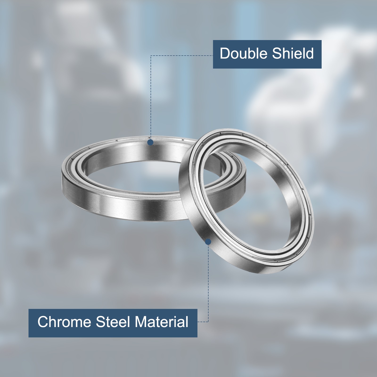 2 Pack 55x72x9mm 6811ZZ Deep Groove Ball Bearings Chrome Steel Double Shield