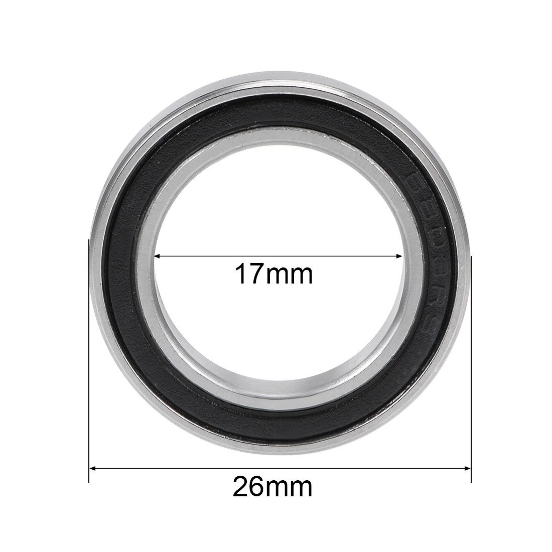 2 Pcs 17x26x5mm 6803-2RS Deep Groove Ball Bearing ABEC-3 Bearings for Machine