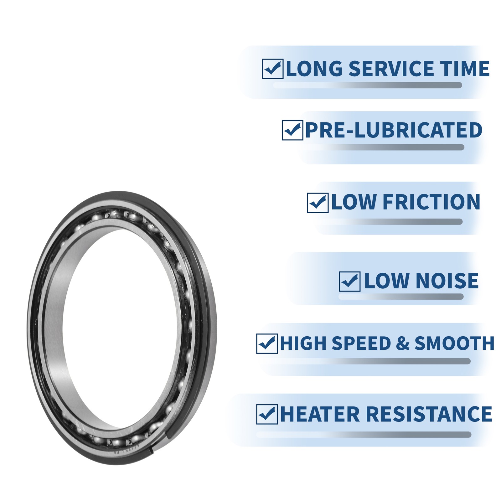 6818NR Deep Groove Ball Bearings 90x115x13mm 1 Pc Silver Tone