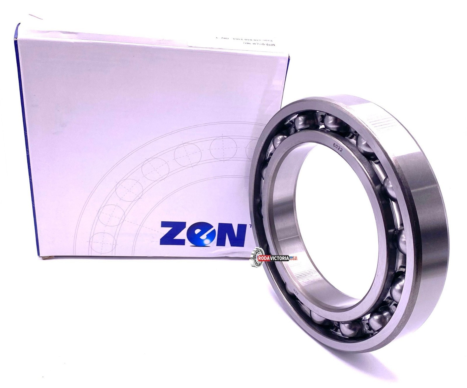 ZEN 6022 Deep Groove Ball Bearing, Open Type, No Seals 110x170x28 mm