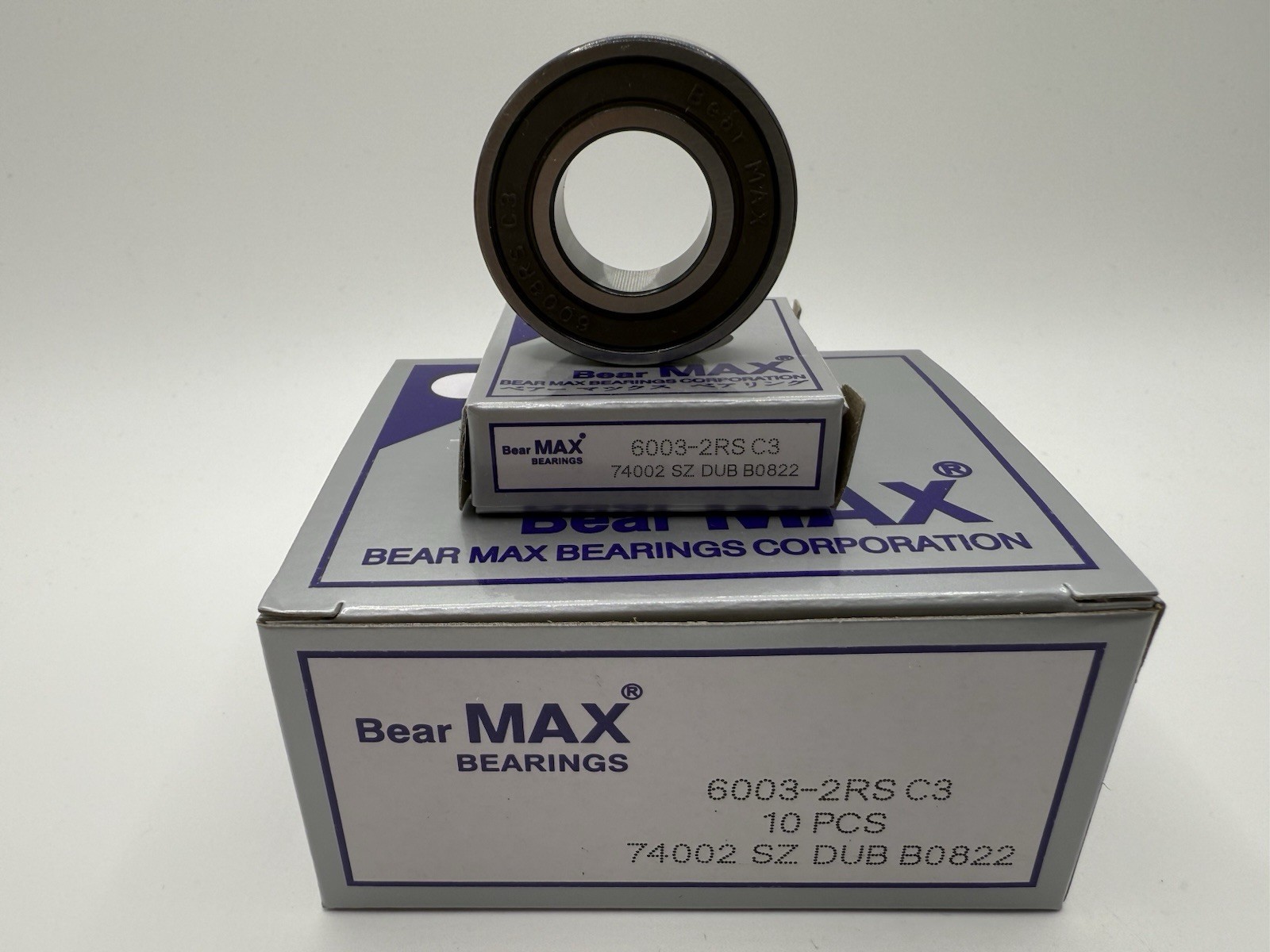 10 pcs BearMAX 6003-2RS C3 EMQ 17x35x10mm Rubber Seal DG Ball Bearings 60032RS
