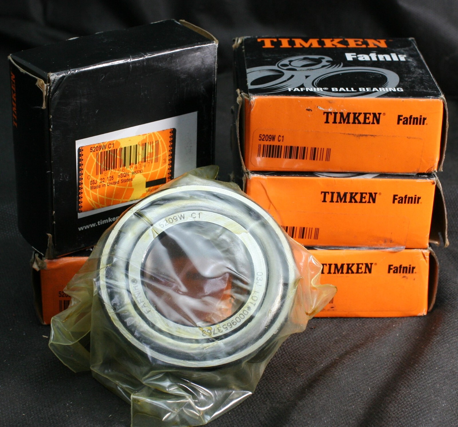 One (1) Timken Fafnir 5209W Angular Contact Bearing 45MM ID USA NEW