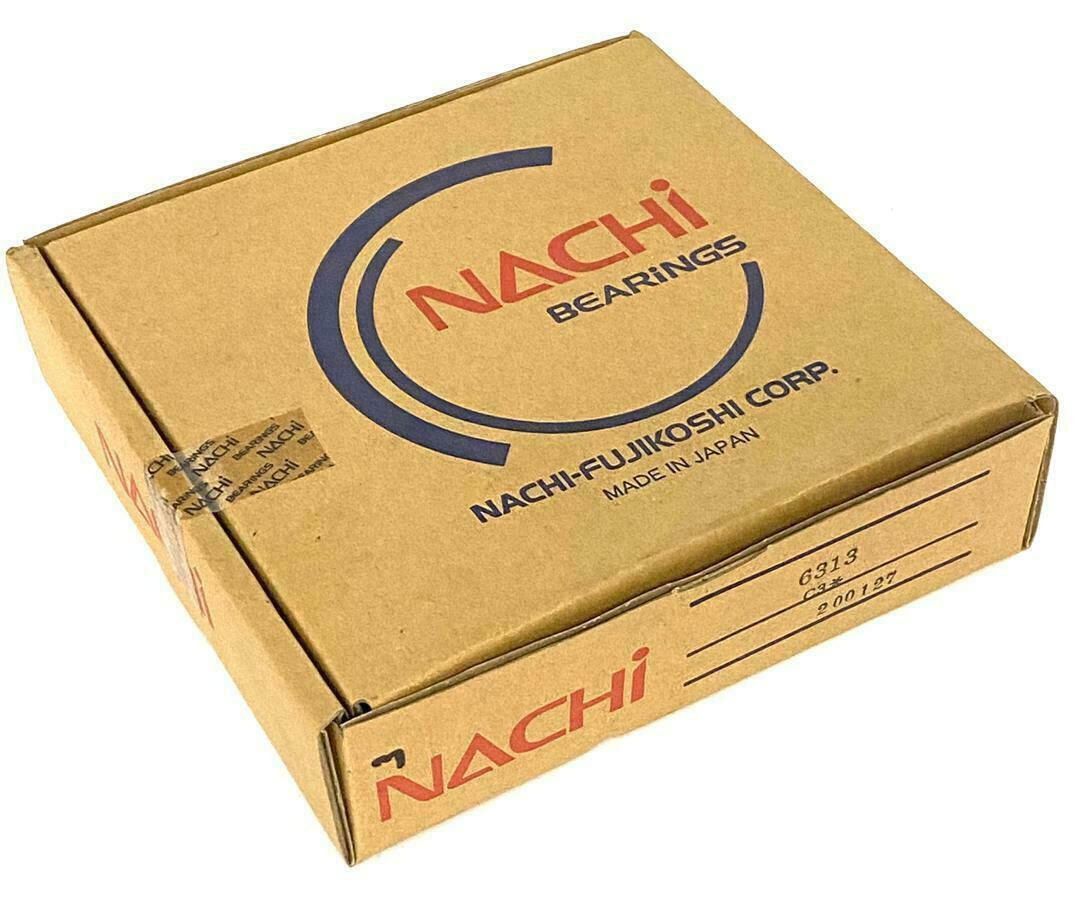NACHI 6313 C3 Deep Groove Ball Bearing, Open, No Seals 65x140x33 mm