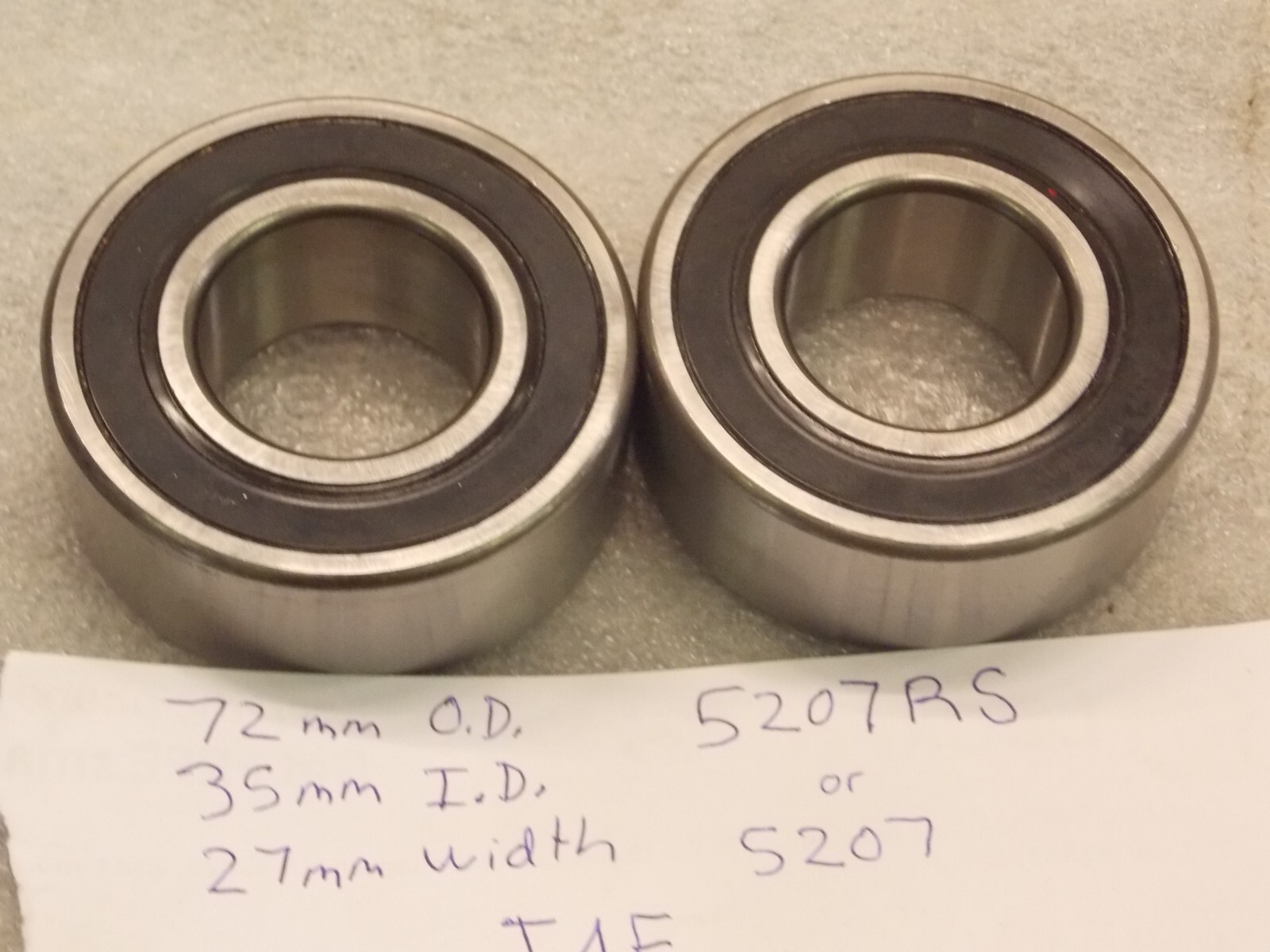 JAF 5207-2RS double row angular sealed ball bearing 5207 35x72x27 35mm 72mm 27mm