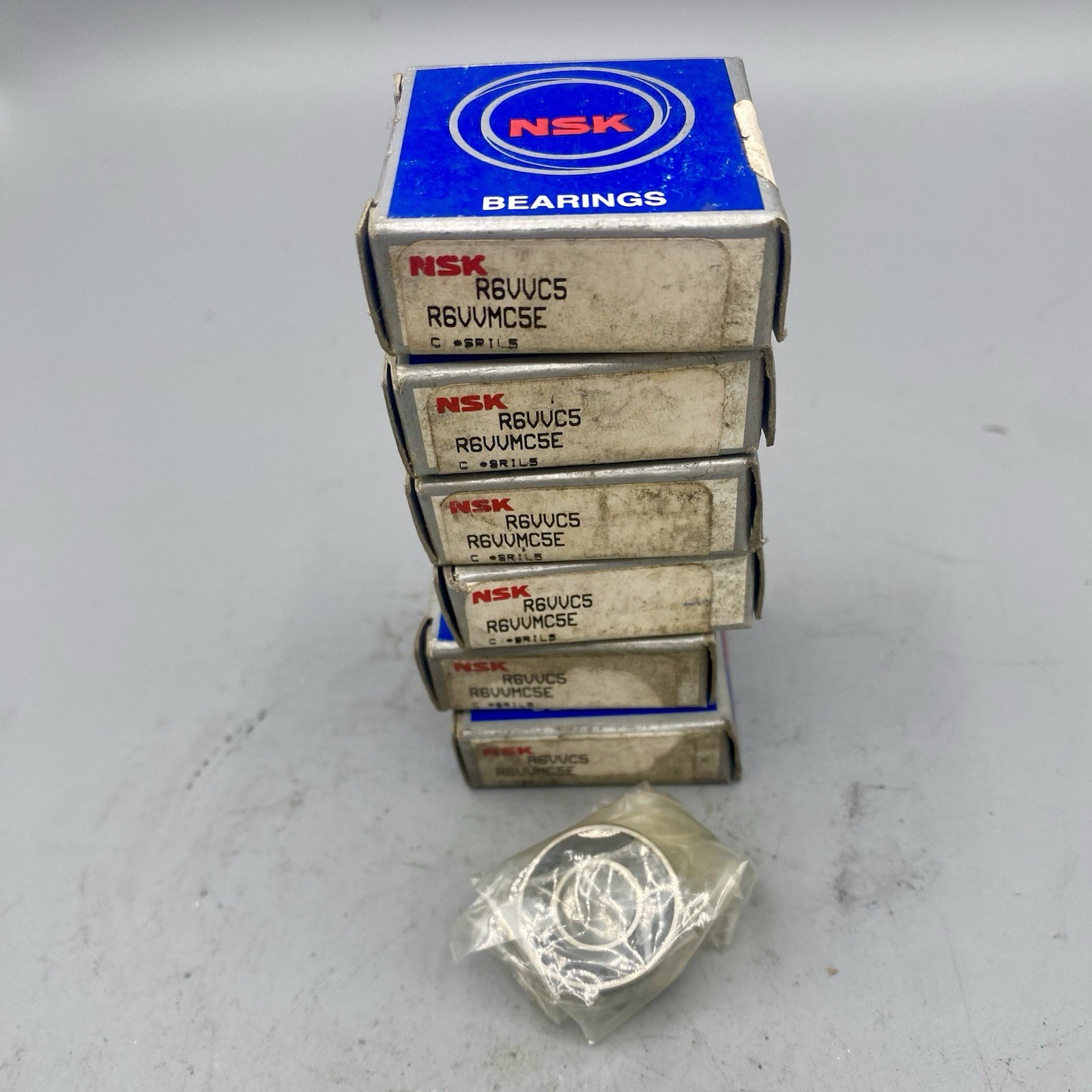 Lot Of 7, NSK R6VVC5 Double Sealed Bearing – 3/8″ Bore x 7/8″ OD x 9/32″ W