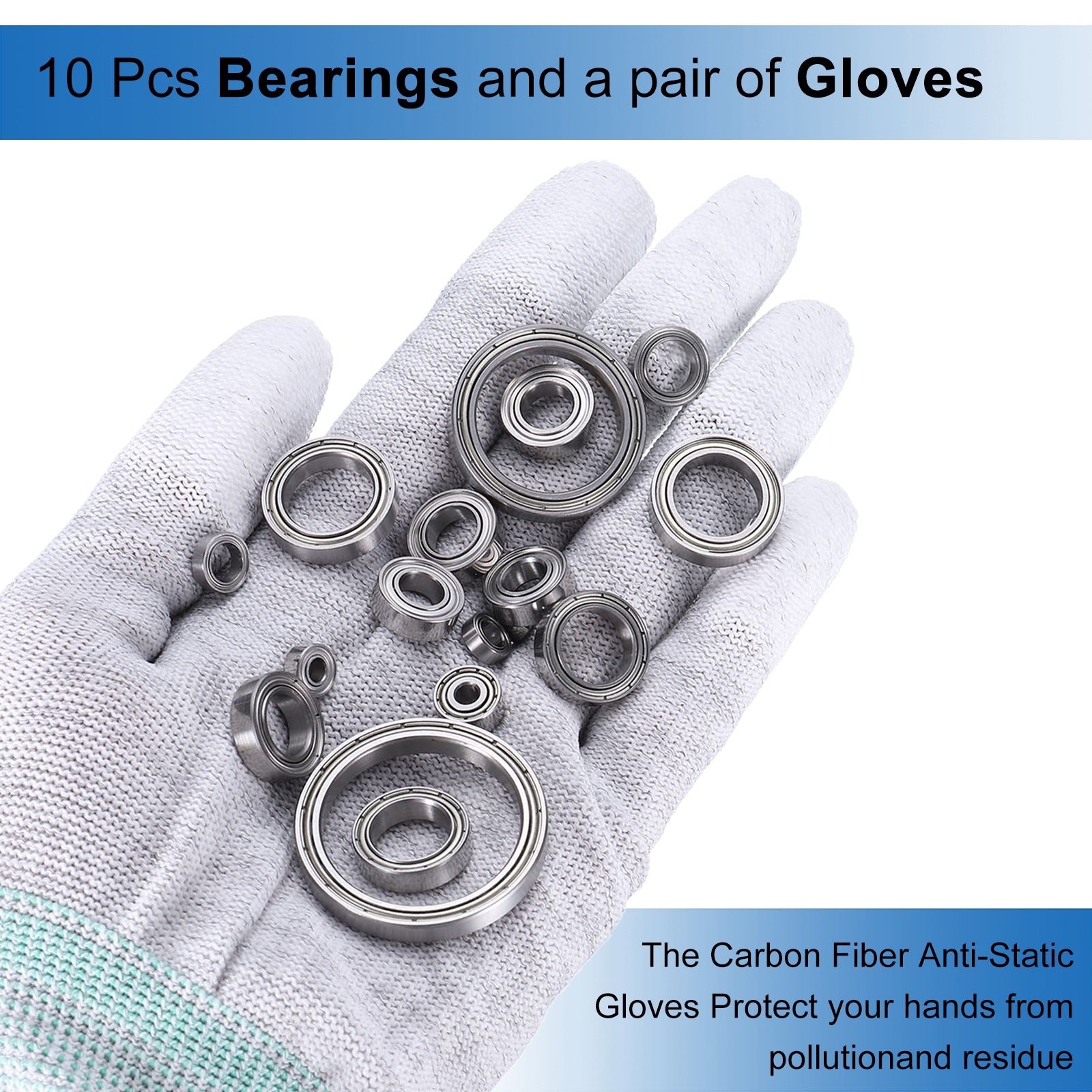 6701ZZ Deep-Groove Ball Bearings Double Metal Sealed 10Pcs