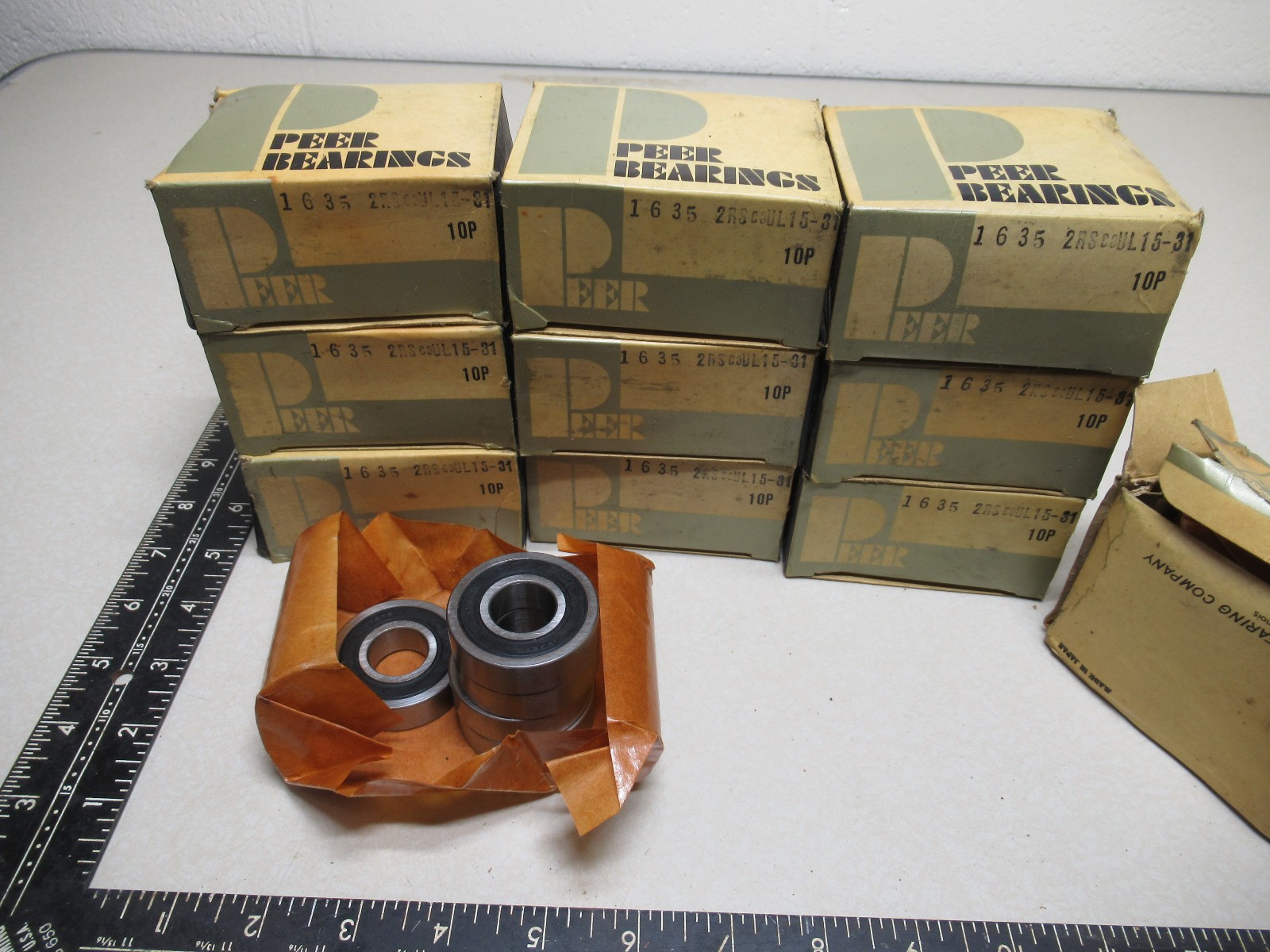 (10 PCS) PEER 1635-2RS Sealed Ball Bearing 3/4 ID X 1-3/4 OD X 1/2 Japan – NOS