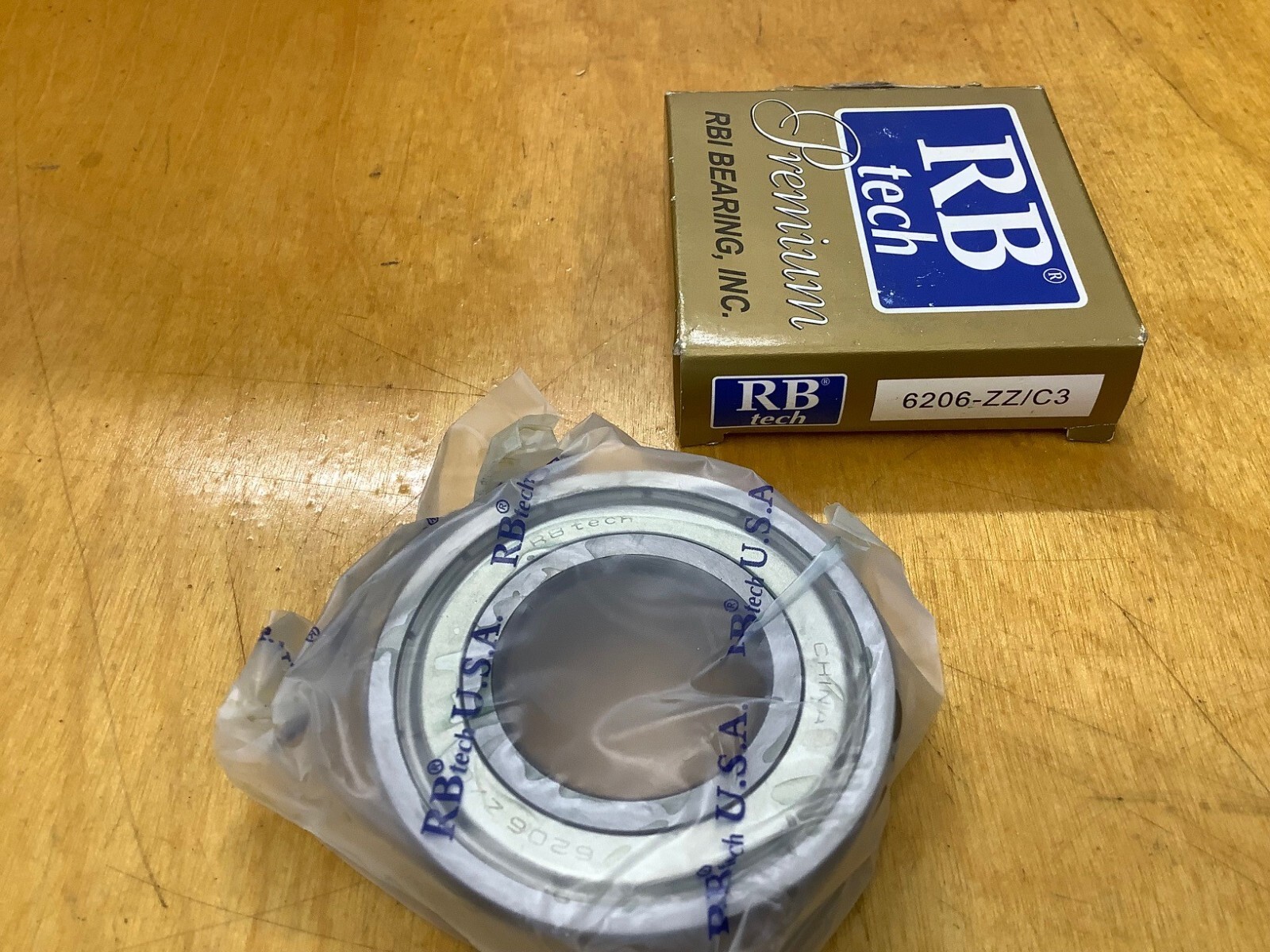 RBI SINGLE ROLL DEEP GROOVE BALL BEARING# 6206-ZZ/C3; 30X62X16MM