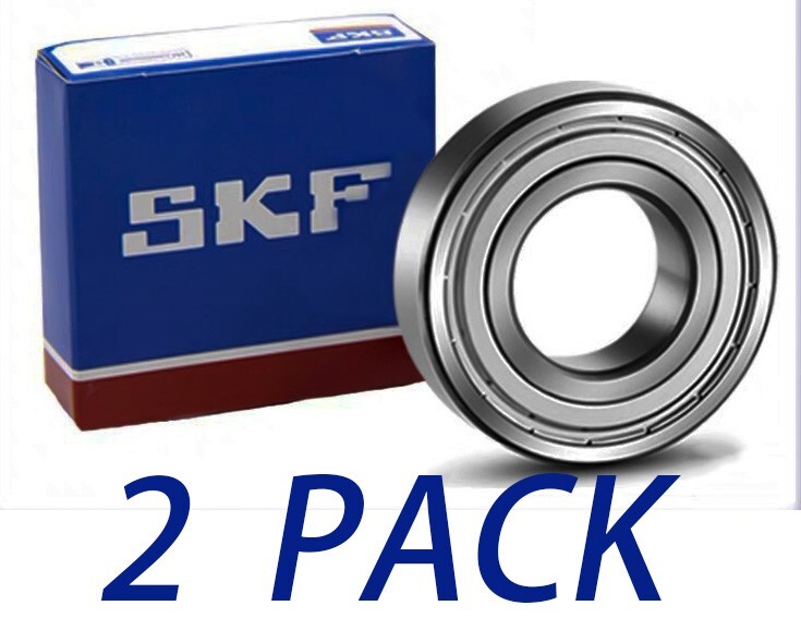 (2PACK) SKF 6204-2Z 6204ZZ 20X47X14MM Double Metal Seal Bearings