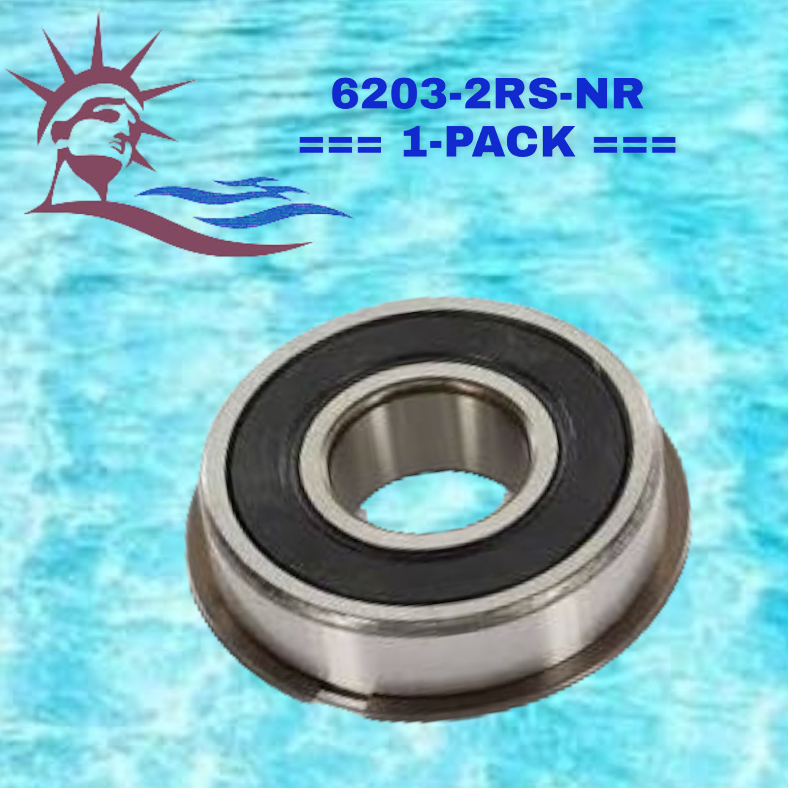 6203-2RSNR WJB Radial Ball Bearing W/2 Seals & Snap Ring