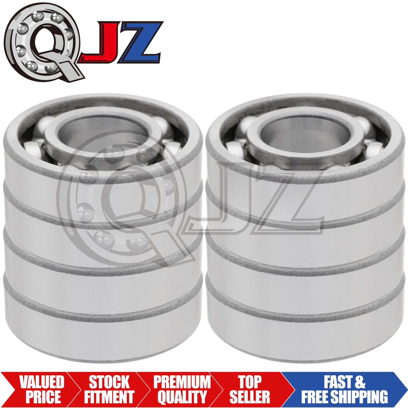 [Qty.8] 6004-OPEN Radial/Deep Groove Ball Bearing [20mm ID x 42mm OD x 12mm W]
