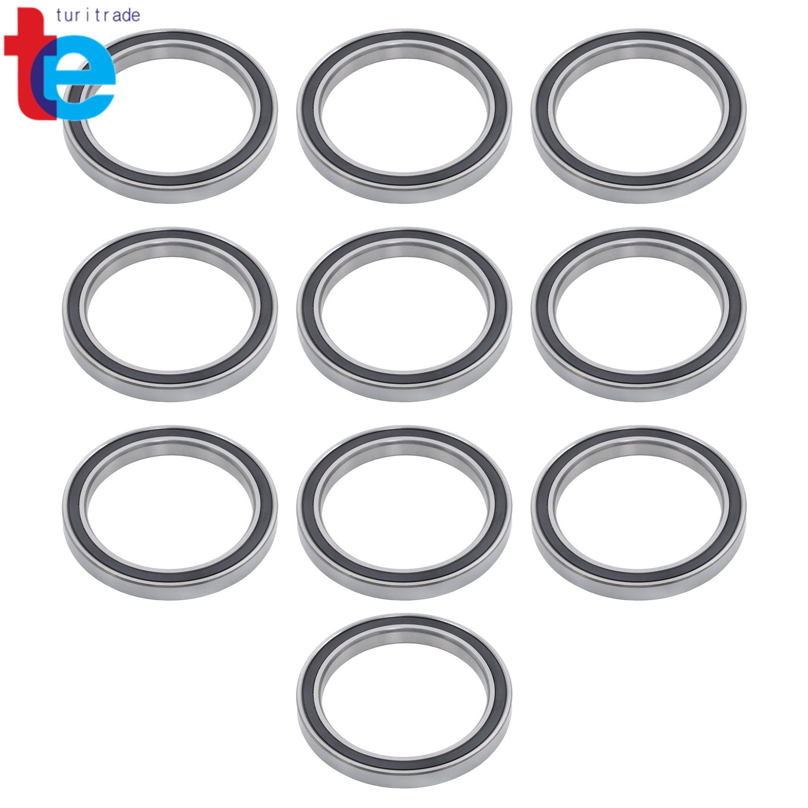 10pcs 6810-2RS Sealed Ball Bearings 50x65x7mm Pre-Lubricated Industrial
