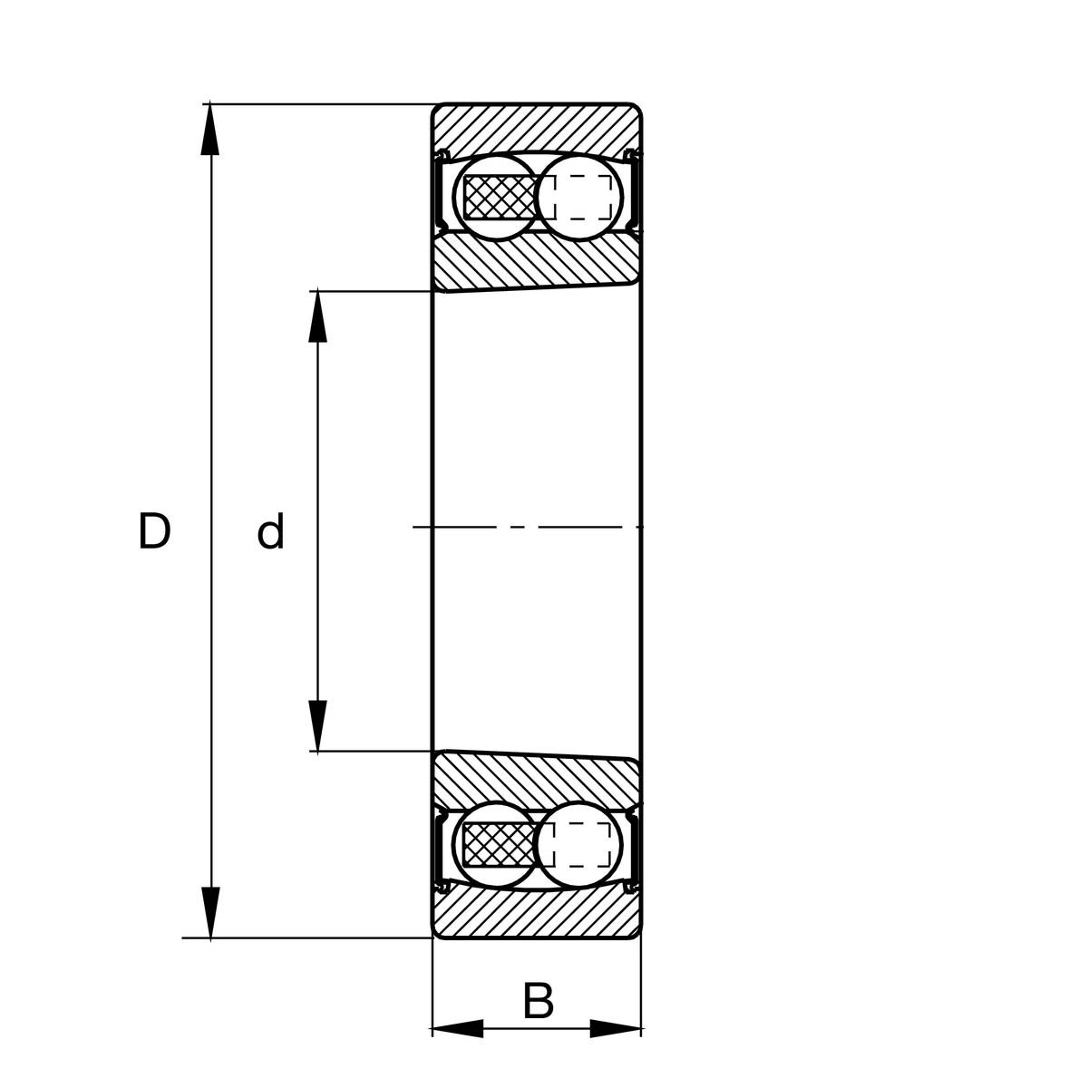 2205-K-2RS-TVH-C3 Double Row Self-Aligning Ball Bearing 25x52x18 mm. FAG brand