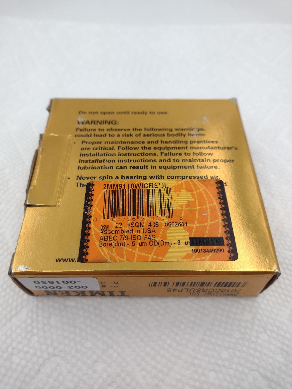 ** Timken 2MM 9110 WI SUL Super High Precision Ball Bearing