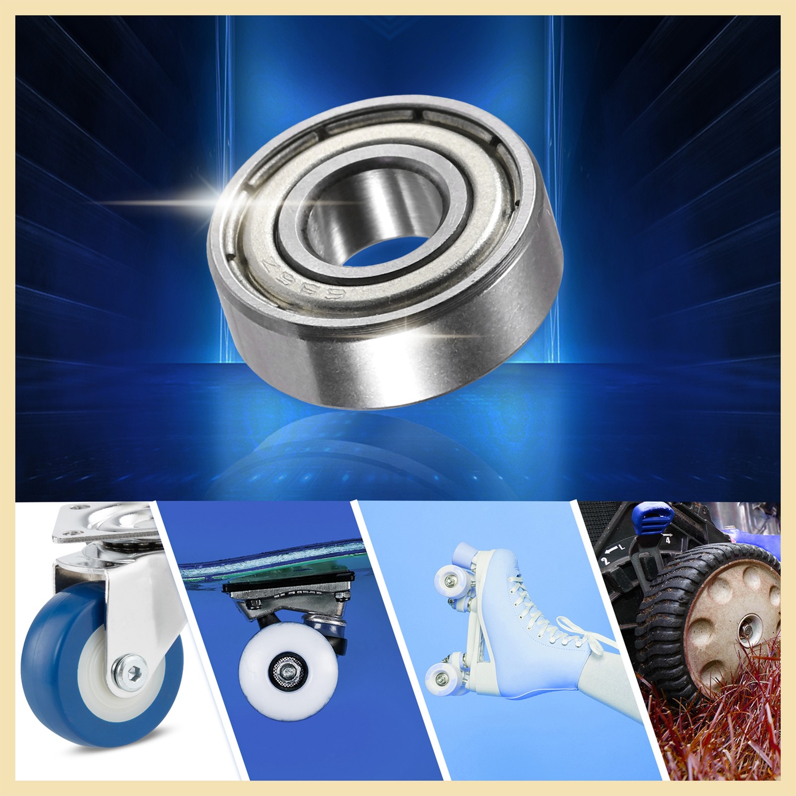 10pcs 6x15x5 mm Double Metal Shield 696-ZZ Single Row Deep Groove Ball Bearings