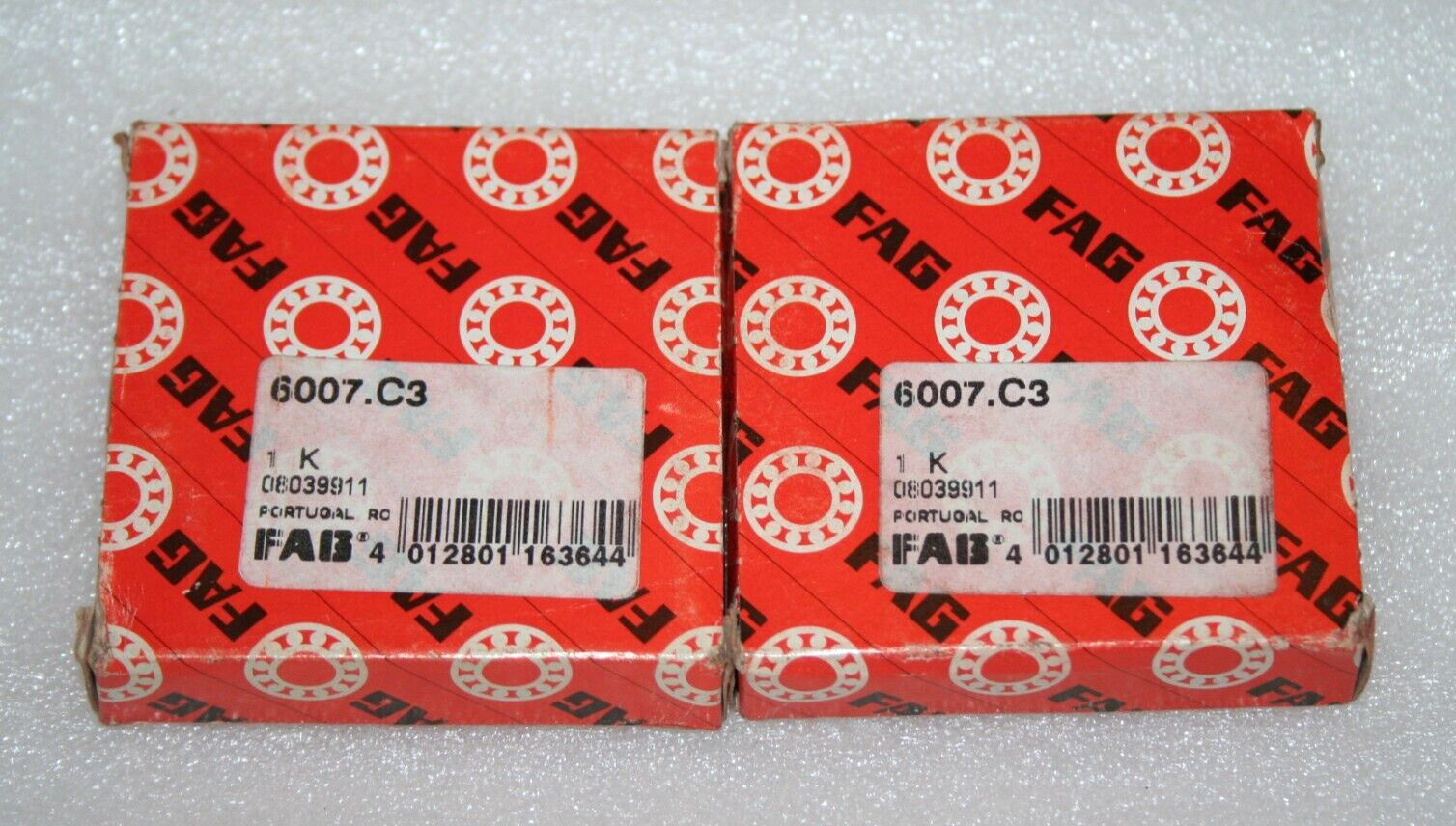 (Lot of 2) FAG 6007 C3 Deep Groove Ball Bearings, Single Row * NEW *