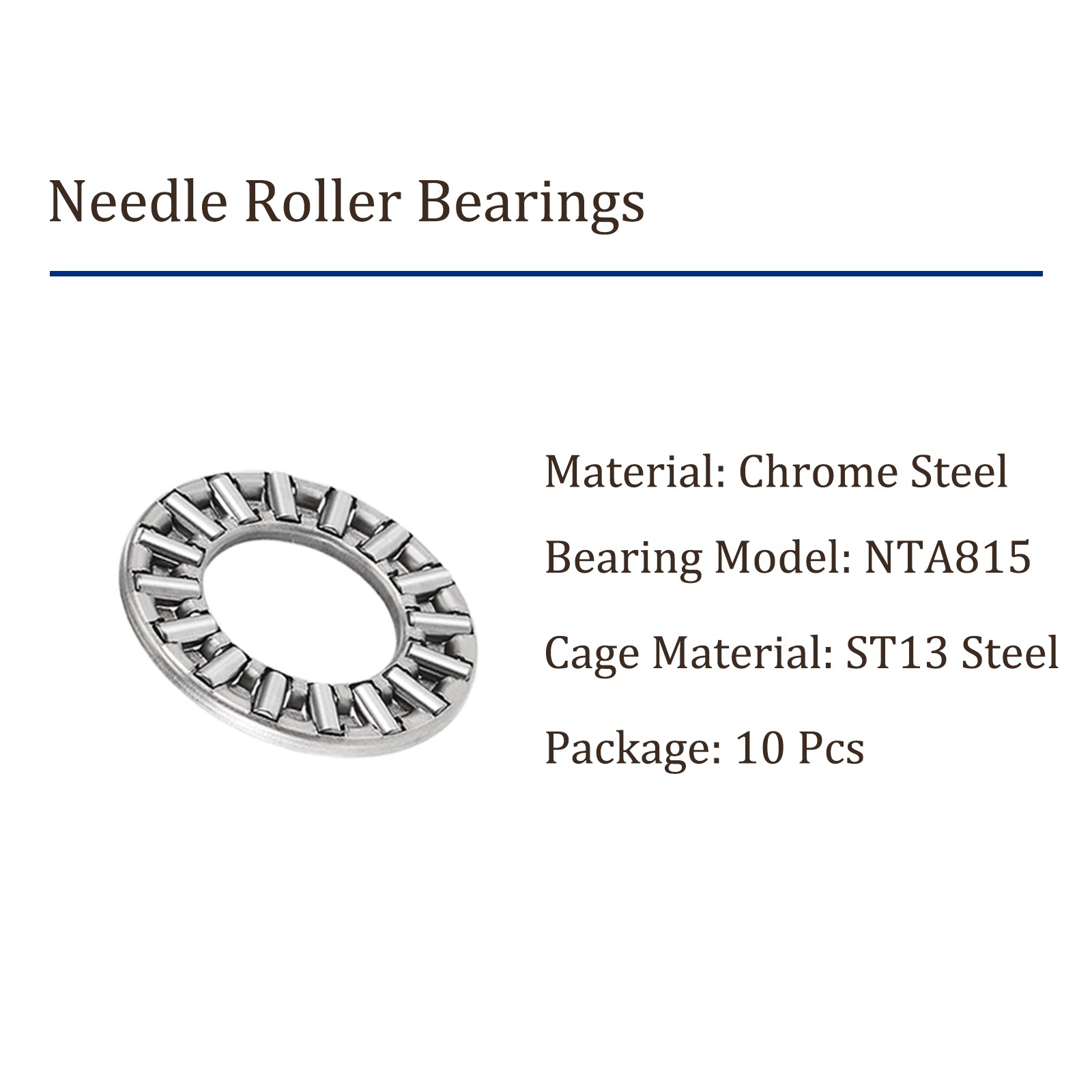 10pcs NTA815 Thrust Needle Roller Bearings 1/2 Inch x 15/16 Inch x 5/64 Inch